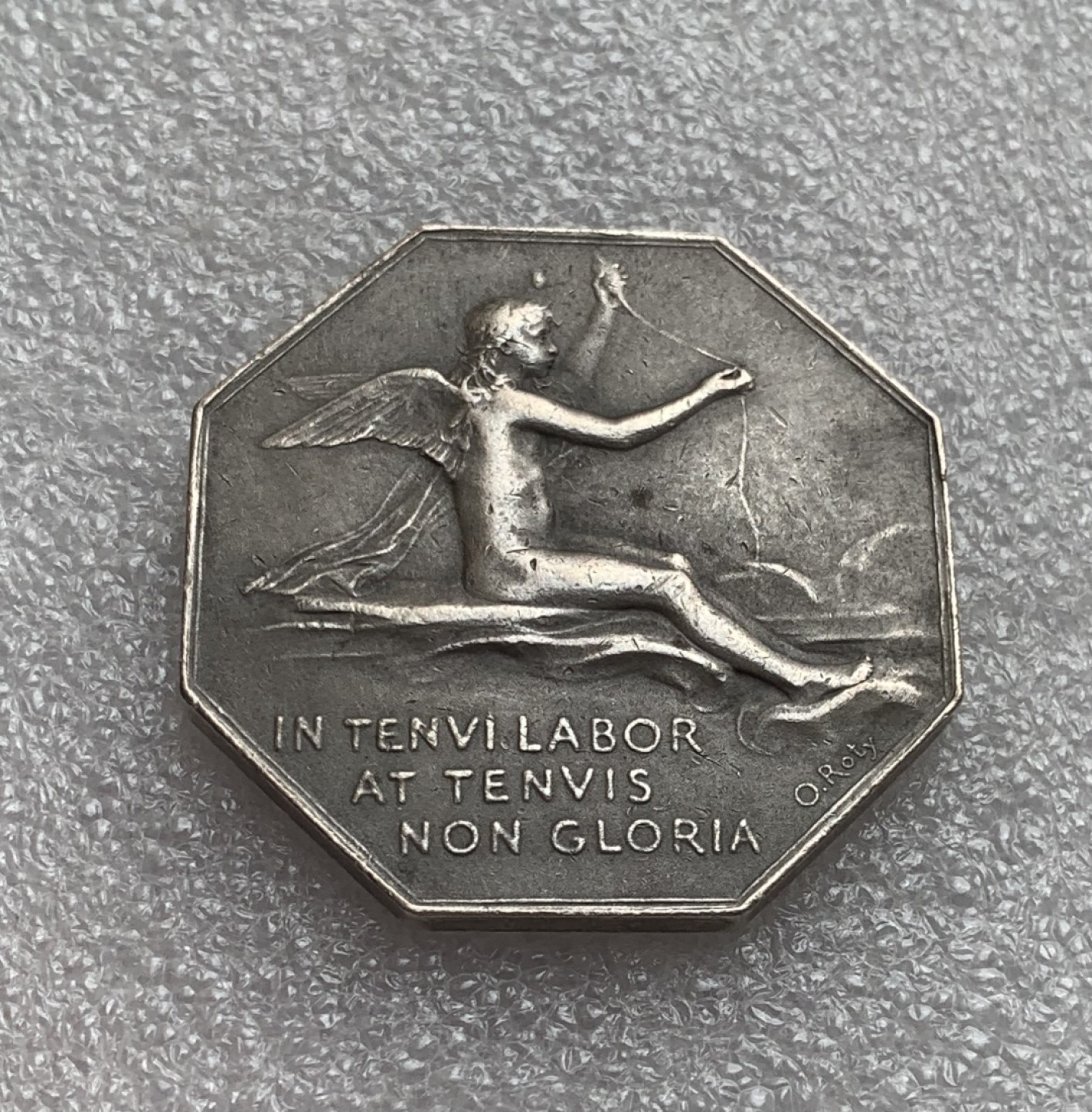 瓶子🏺第80期拍卖会 法国里昂商会大型八角银章 罗蒂作品，丰饶角Argent边銘，40克42mm