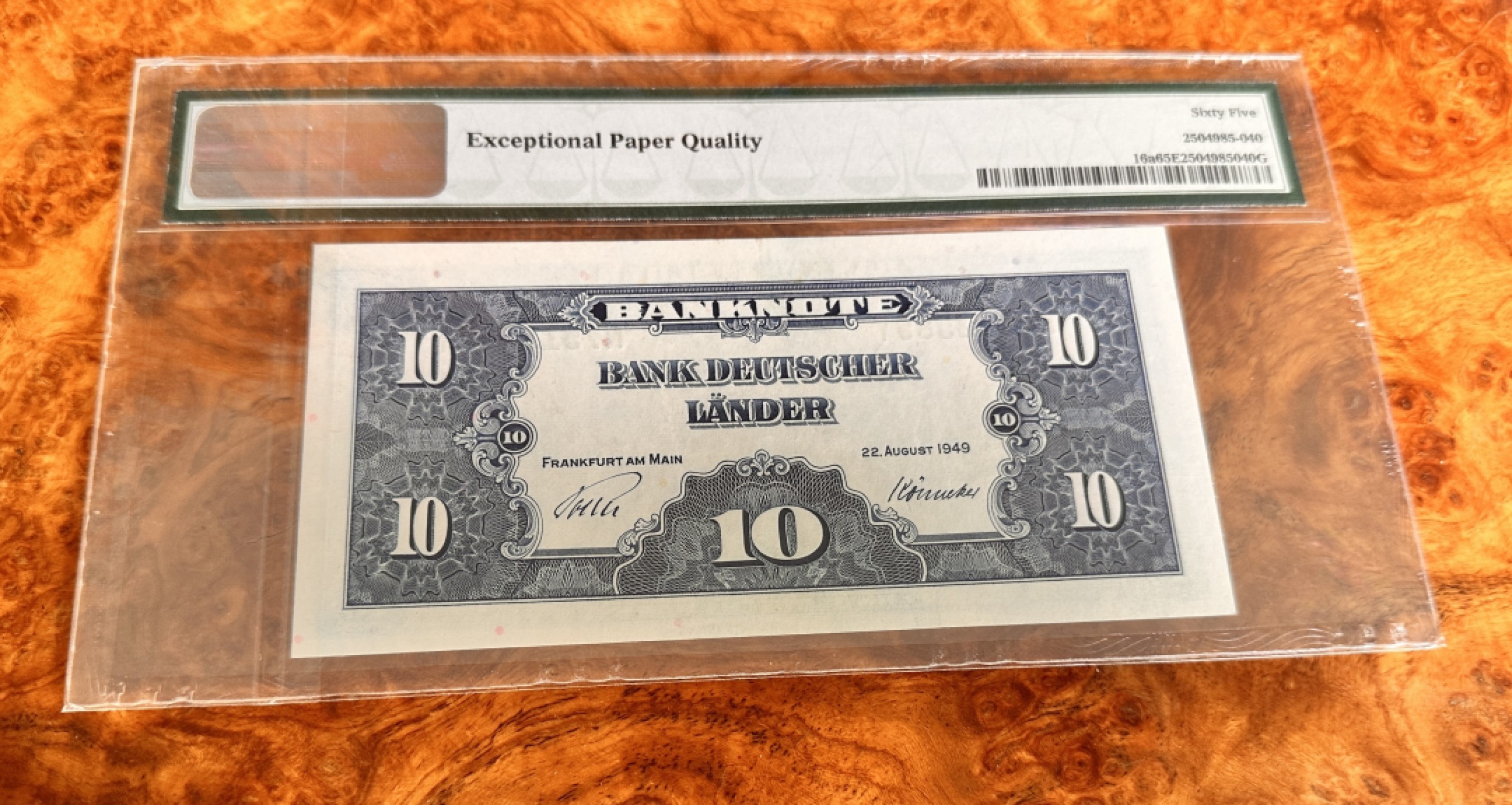 Chase Auction 第18期 - - 外钞、民国钞和人民币混合场！ 1949年德国10马克，PMG65，初版无34！