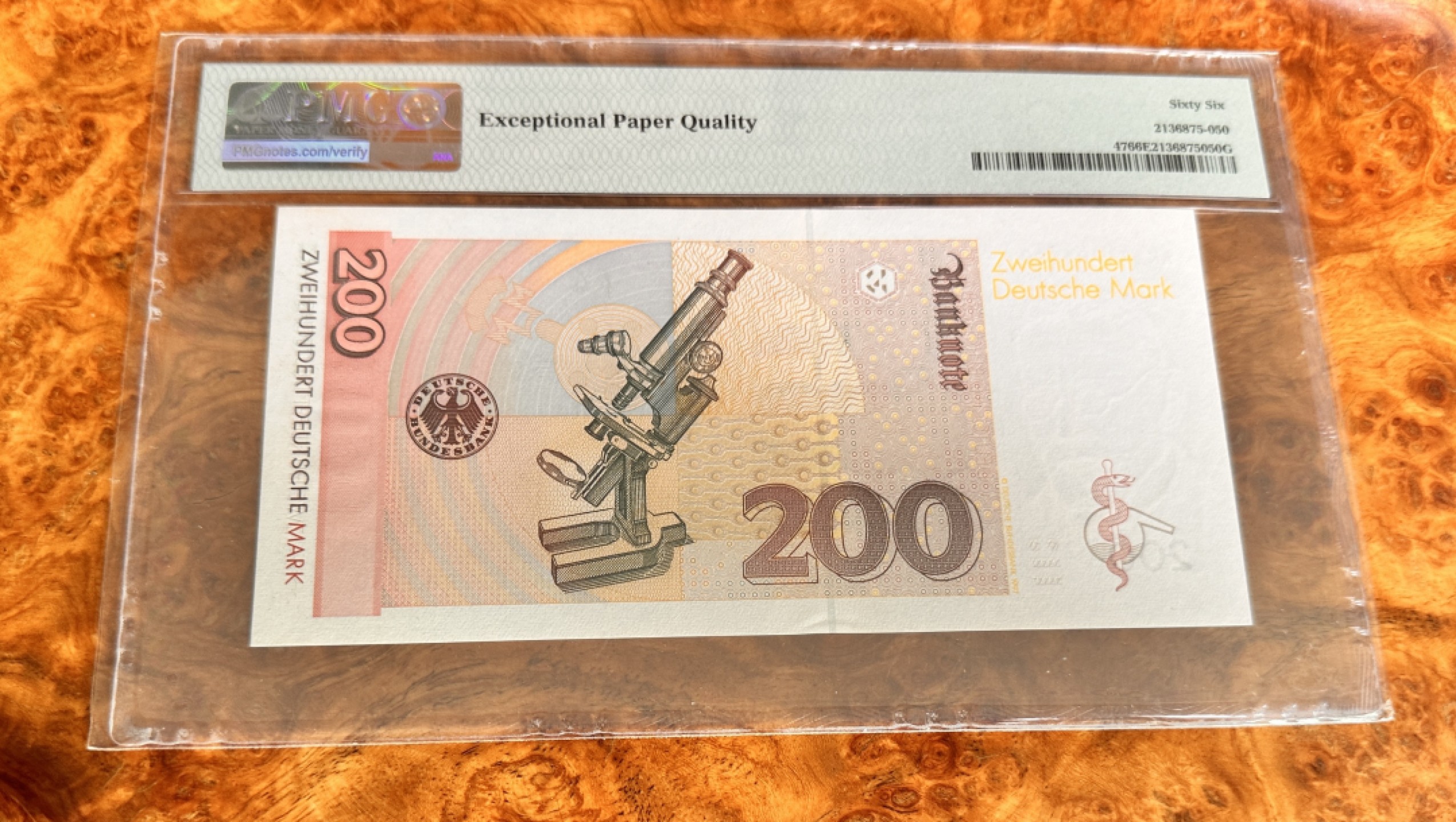 Chase Auction 第18期 - - 外钞、民国钞和人民币混合场！ 1996年德国200马克，医学家爱尔里希，PMG66！靓号！