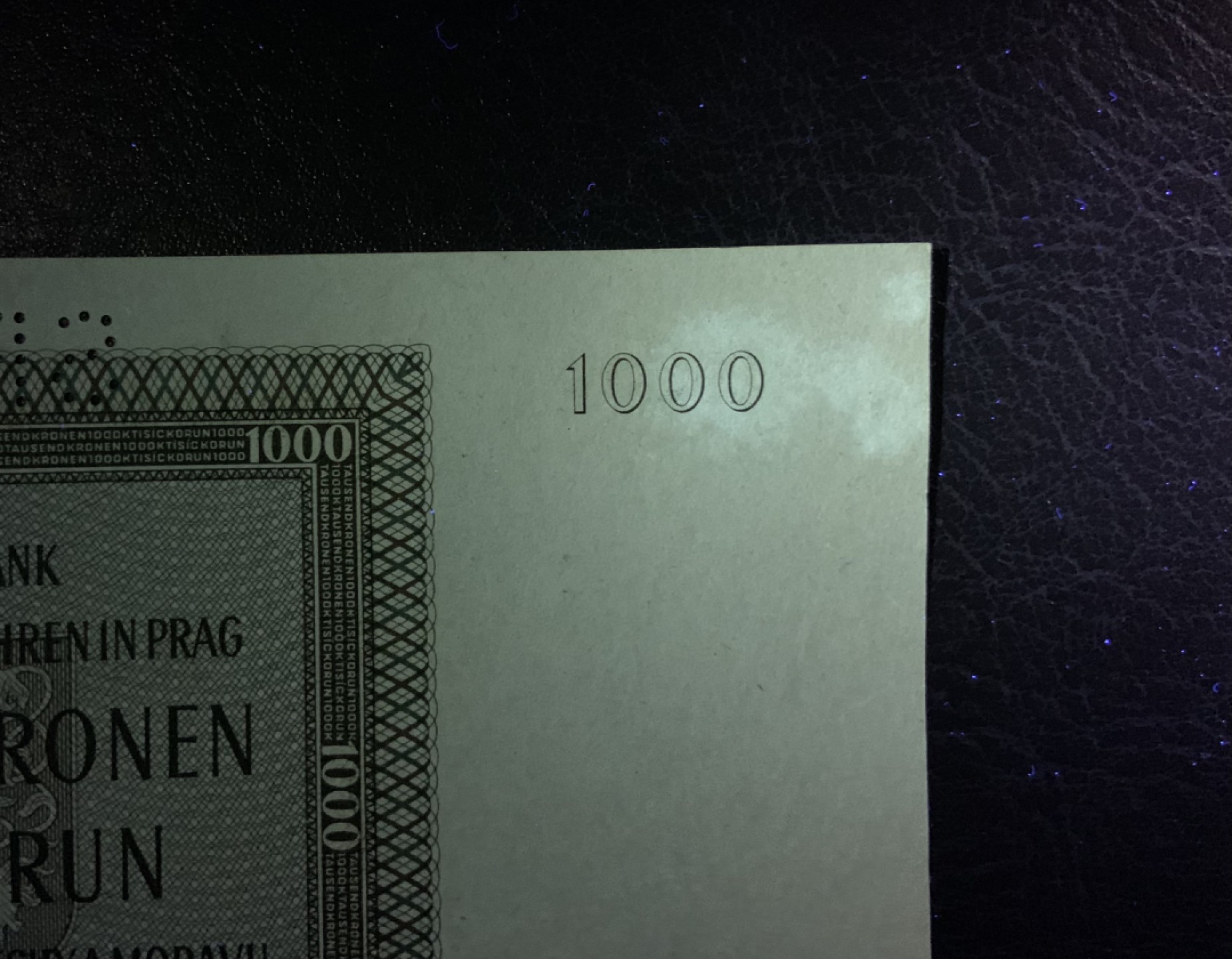 收藏联盟Quantum Auction 第235期拍卖 波西米亚和摩拉维亚1942年1000克朗样票 品相UNC- 查理大桥的设计者 建筑家 彼得帕德勒