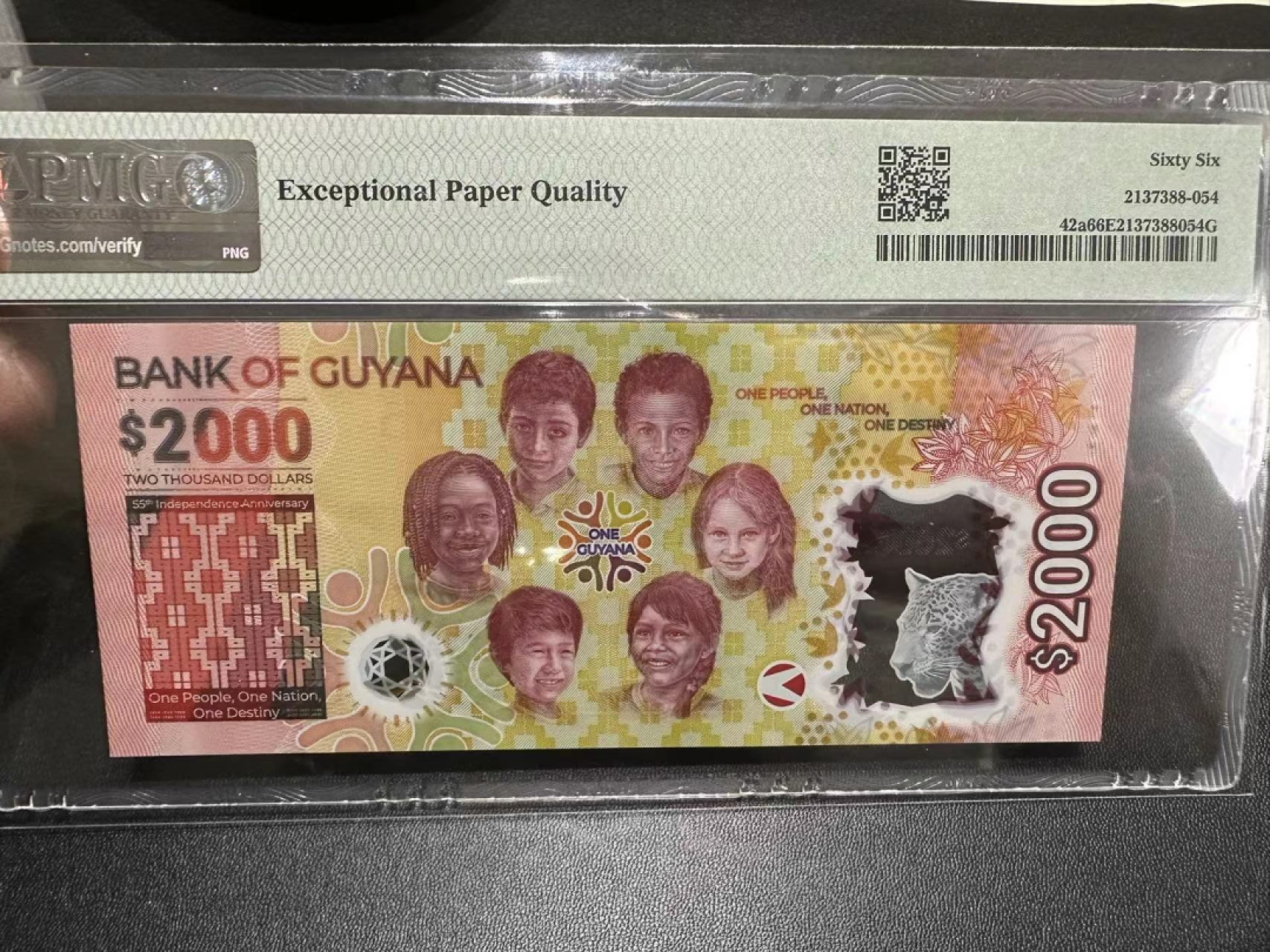 《外钞收藏家》第二百四十四期 连拍场二 2022年圭亚那2000 PMG66 无47 纪念钞