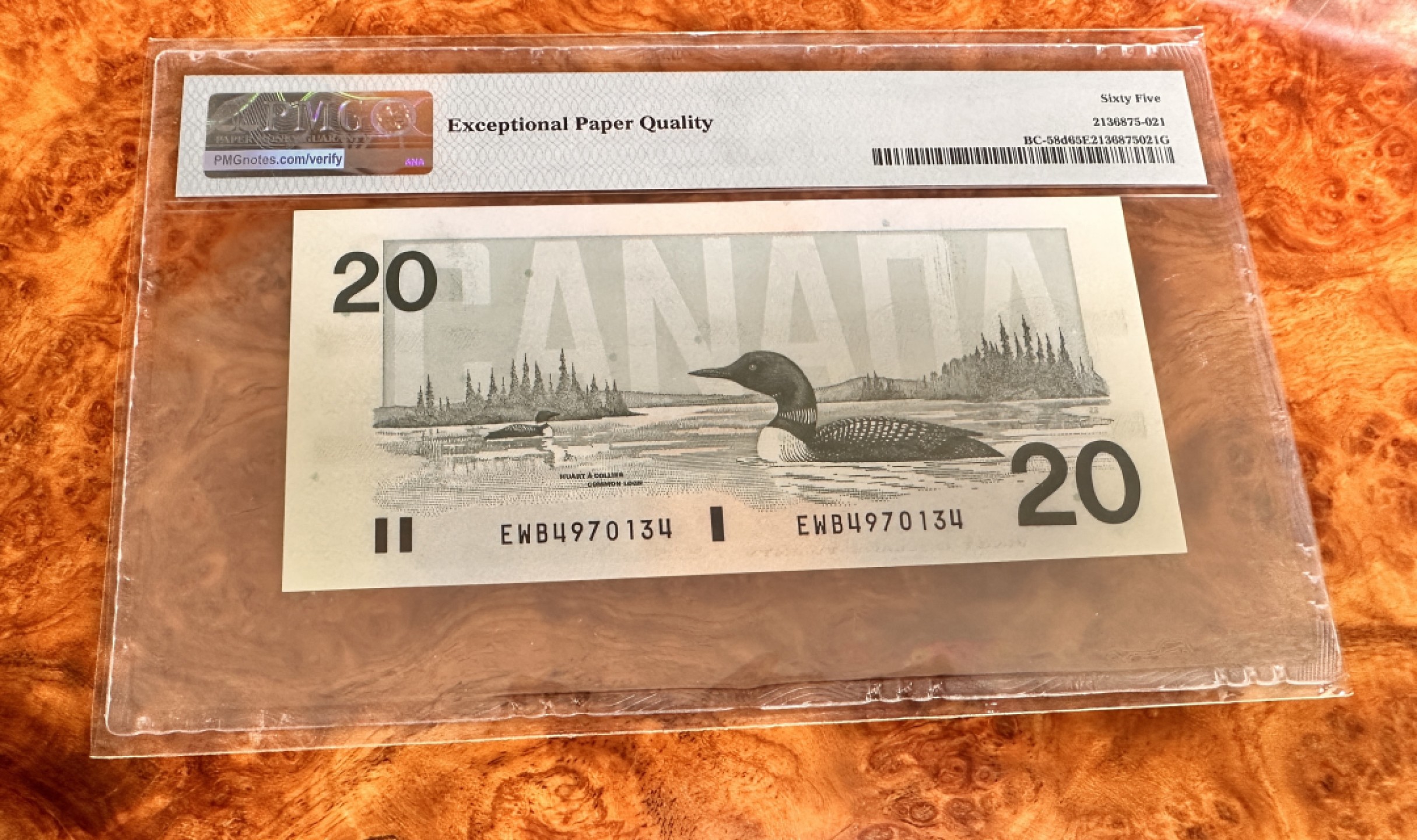 Chase Auction 第18期 - - 外钞、民国钞和人民币混合场！ 1991年加拿大20元，PMG65！