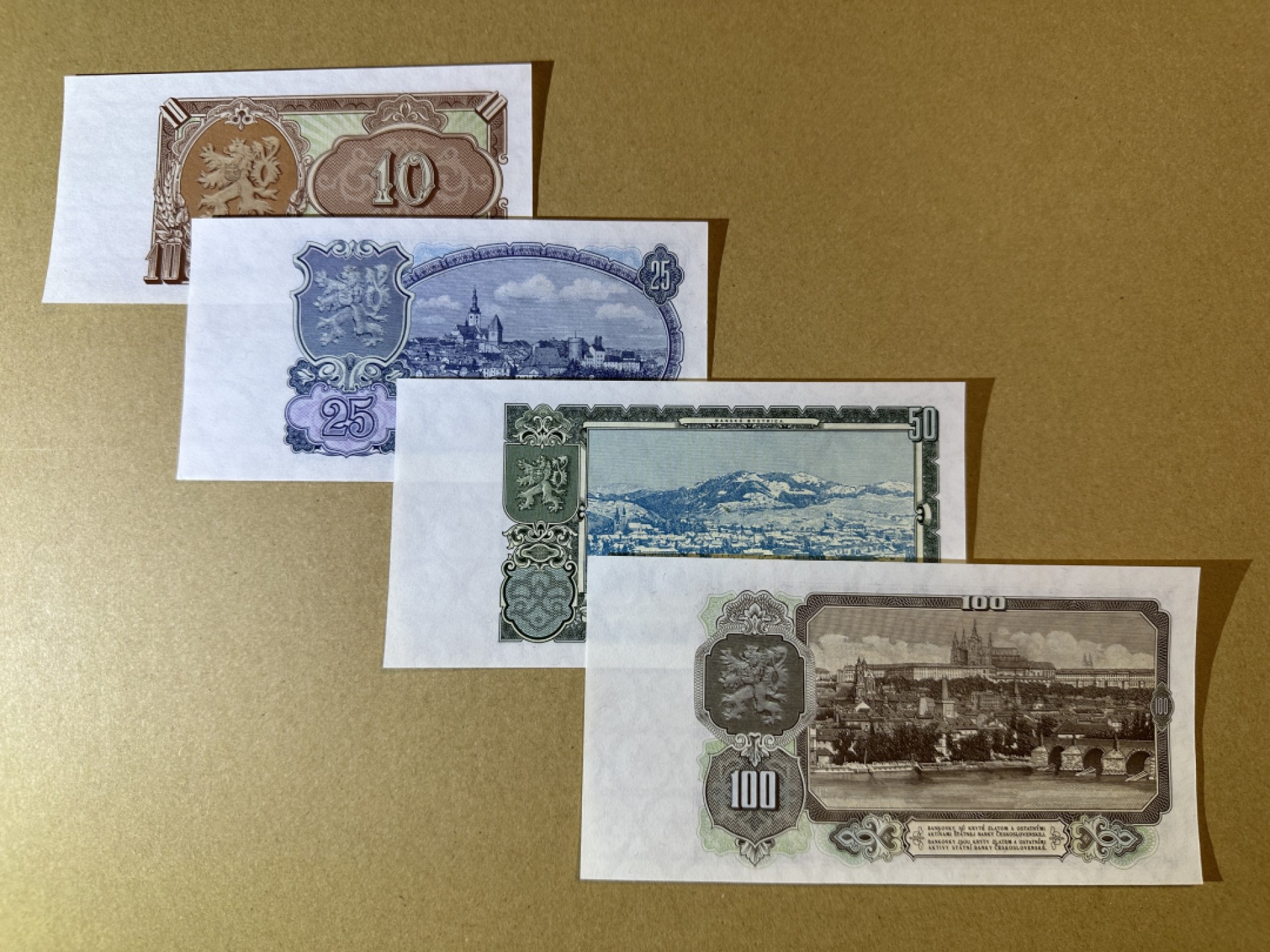 《张总收藏》91期——外币精品百拍 捷克斯洛伐克10-100克朗4张 UNC 1953年版