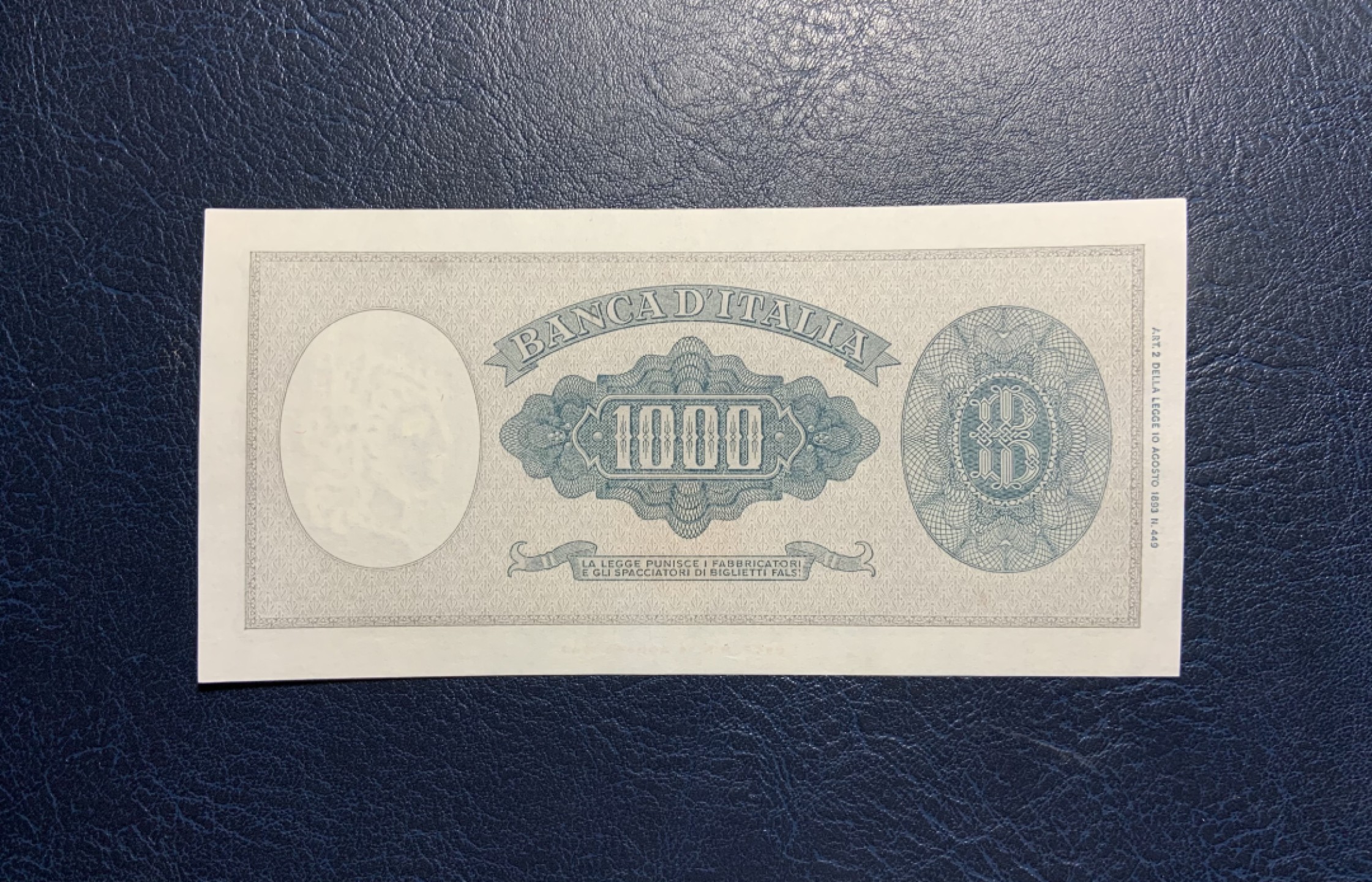 收藏联盟Quantum Auction 第235期拍卖 意大利1948年1000里拉 品相AU+ 美惠三女神
