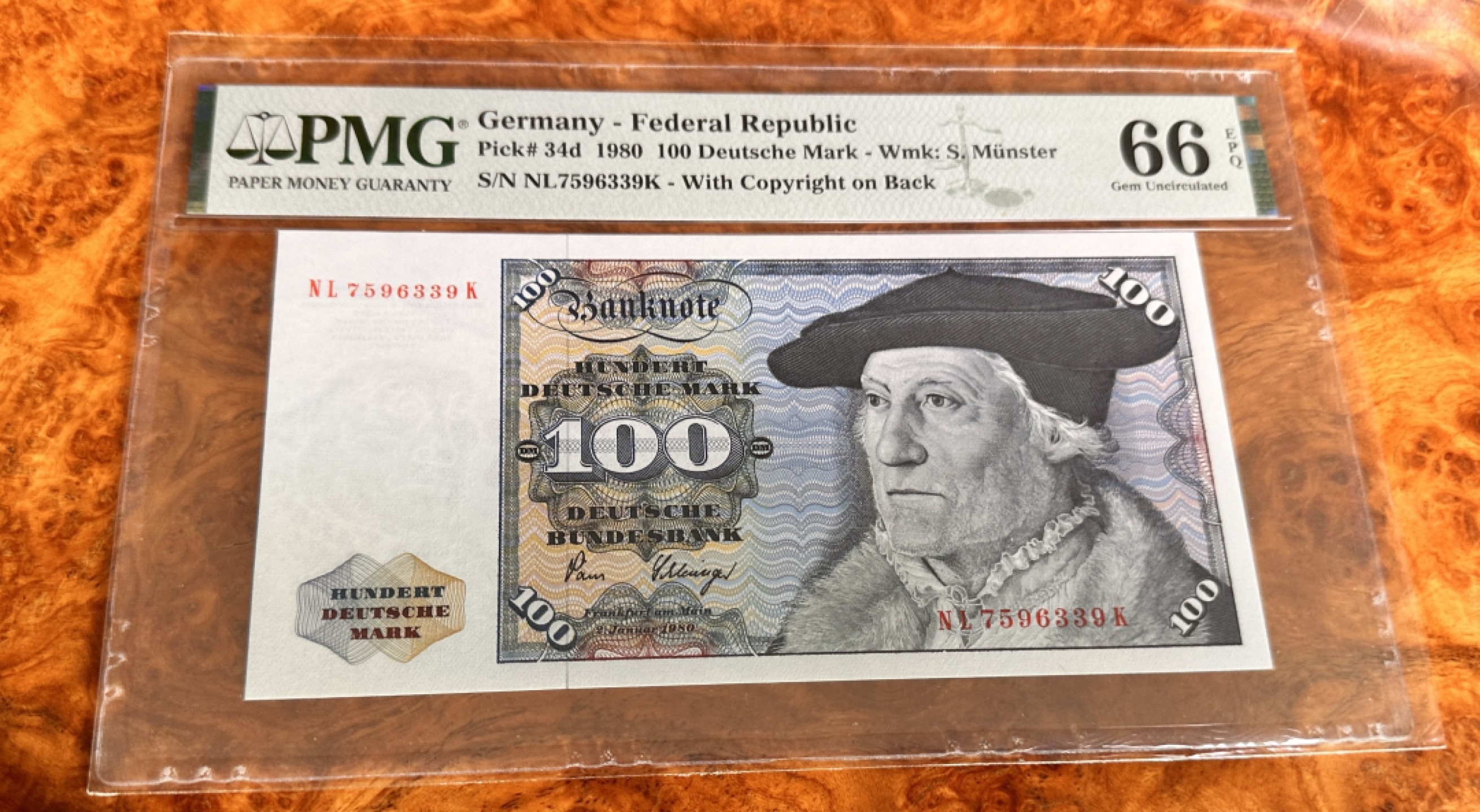 Chase Auction 第18期 - - 外钞、民国钞和人民币混合场！ 1980年德国100马克，明斯特，PMG66！