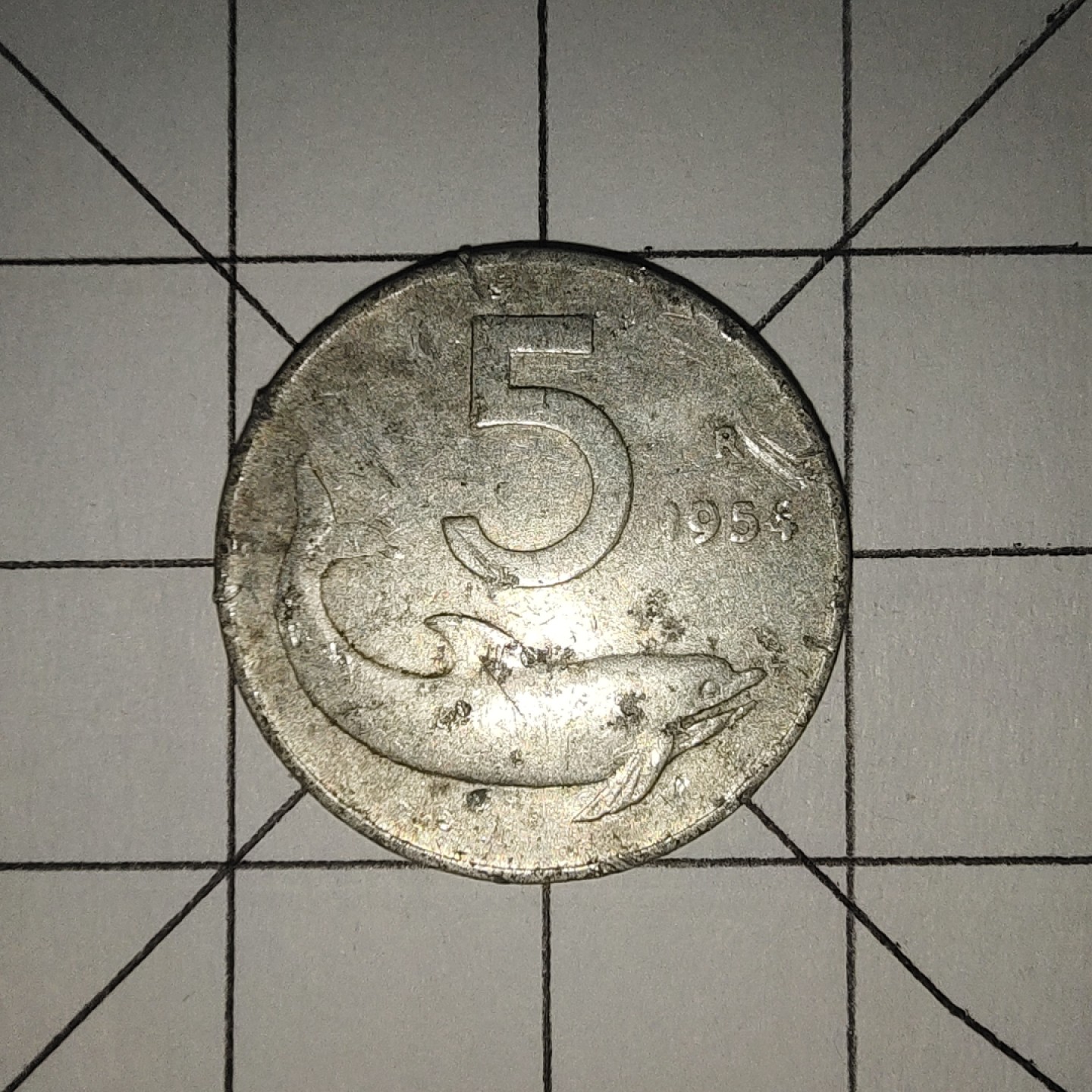 收藏之家世界硬币第12期(满20包邮，可多场累计。捡漏，无押金，无佣金) 意大利5里拉1954年