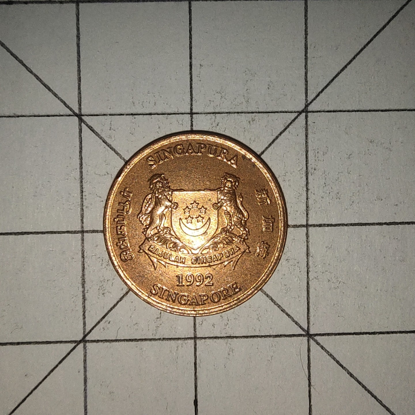 收藏之家世界硬币第12期(满20包邮，可多场累计。捡漏，无押金，无佣金) 新加坡1分1992年