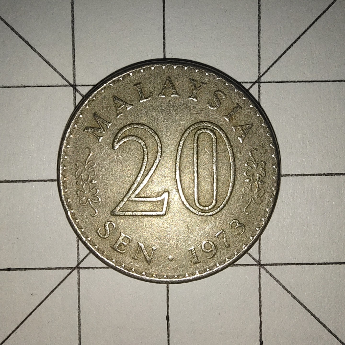 收藏之家世界硬币第12期(满20包邮，可多场累计。捡漏，无押金，无佣金) 马来西亚20分1973年