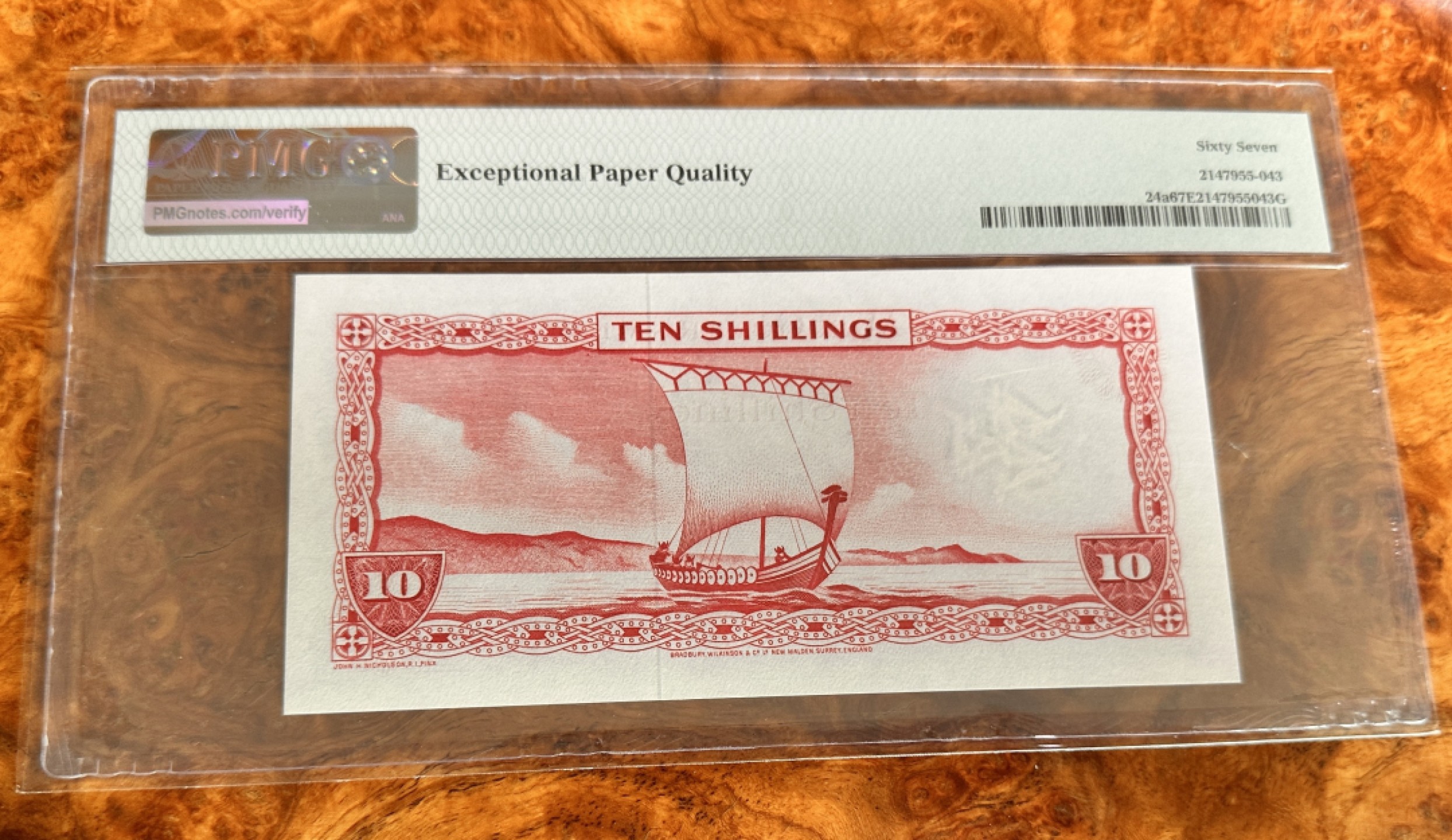 Chase Auction 第18期 - - 外钞、民国钞和人民币混合场！ 1961年马恩岛10先令，PMG67，首发A冠！