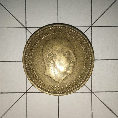 收藏之家世界硬币第12期(满20包邮，可多场累计。捡漏，无押金，无佣金) - 西班牙1比塞塔 1966年