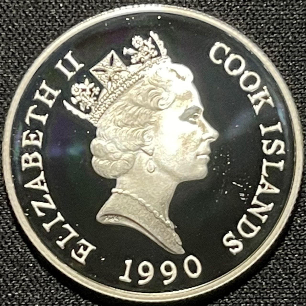 紫瑗钱币——第264期拍卖 库克群岛 1990年 世界濒危野生动物系列 母子象 10元 10克 0.925银 精制