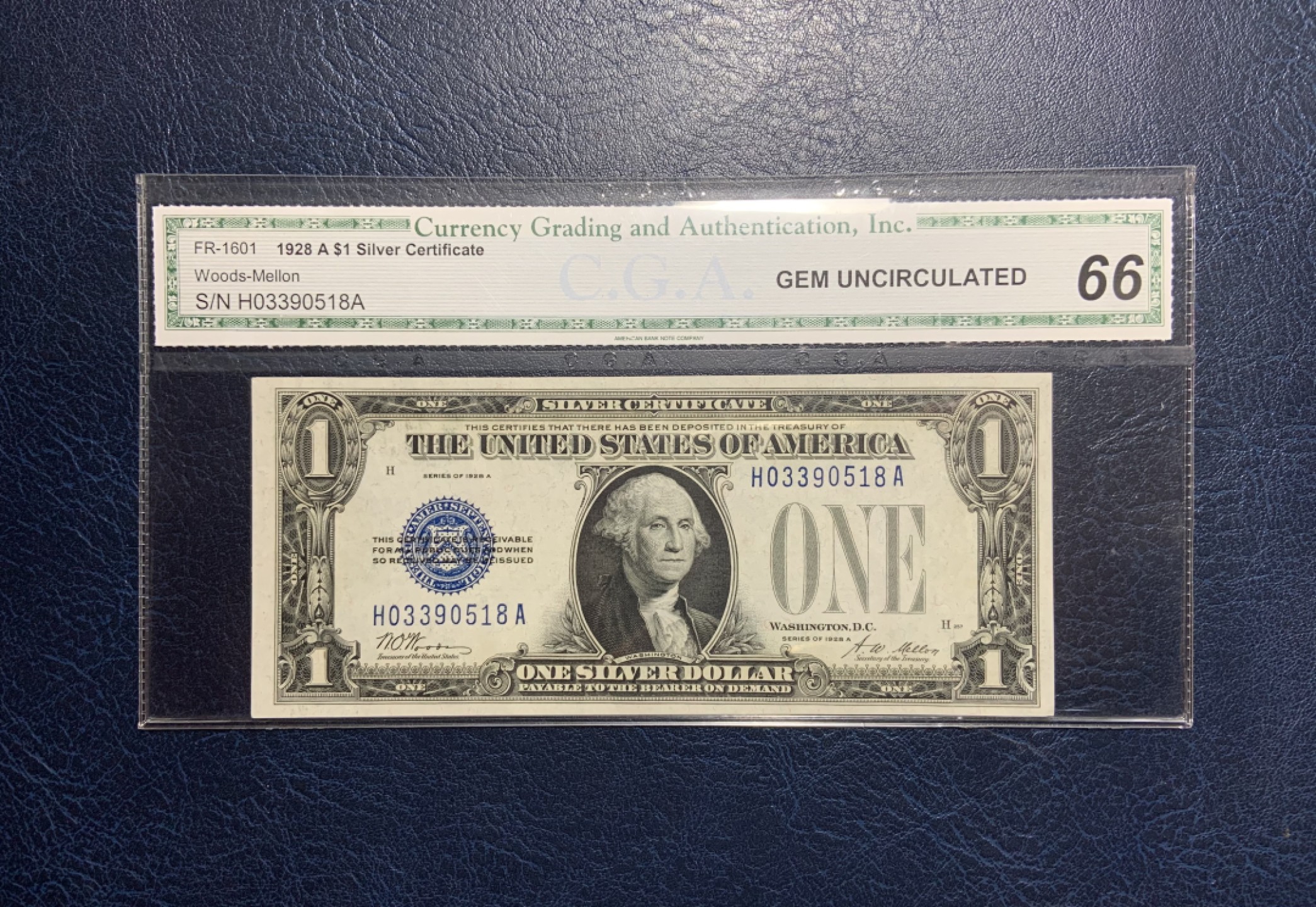 收藏联盟Quantum Auction 第235期拍卖 美国1928年1美元银币券 CGA66