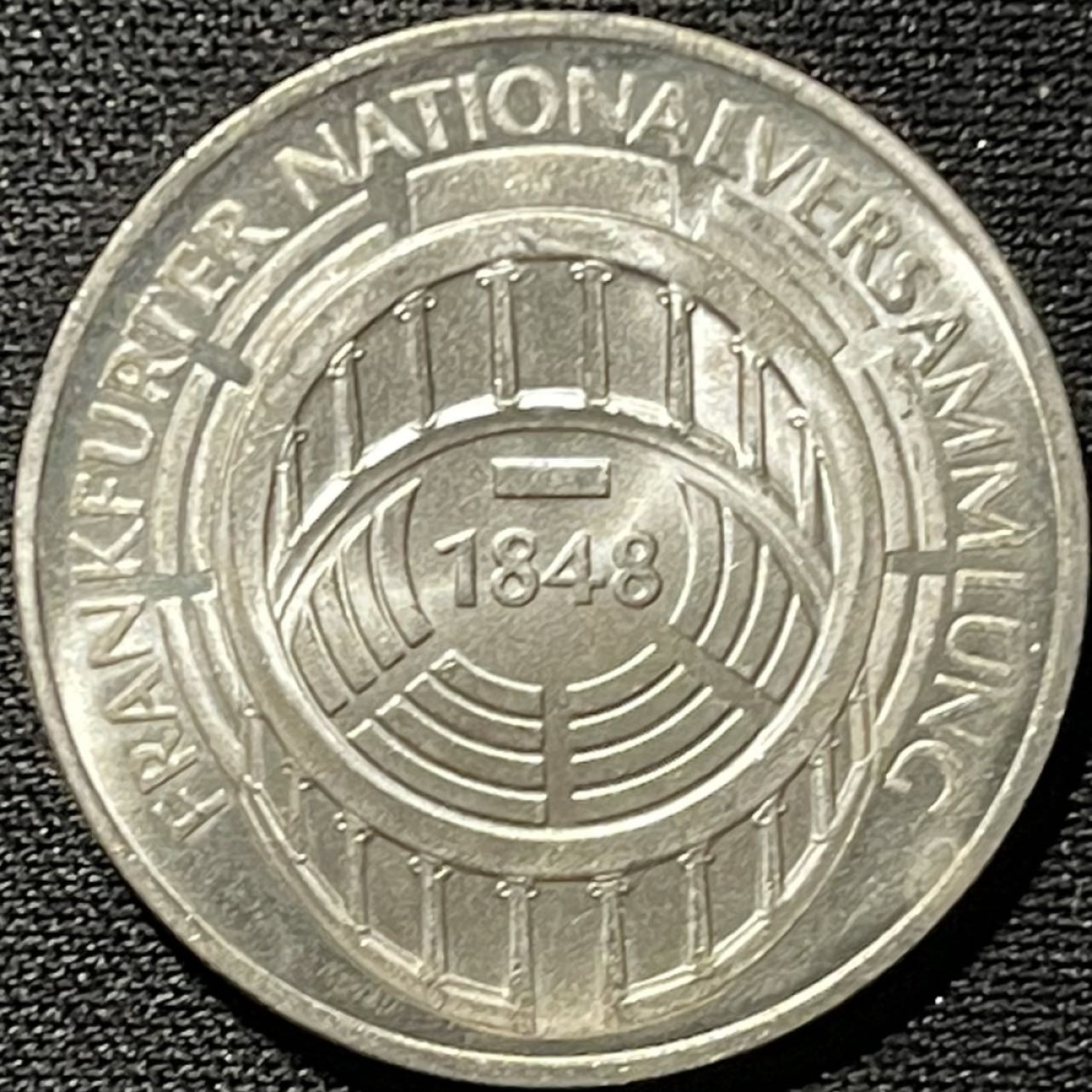 紫瑗钱币——第291期拍卖 联邦德国 1973年 G厂 法兰克福议会诞辰125后年 11.2克 0.625银 UNC