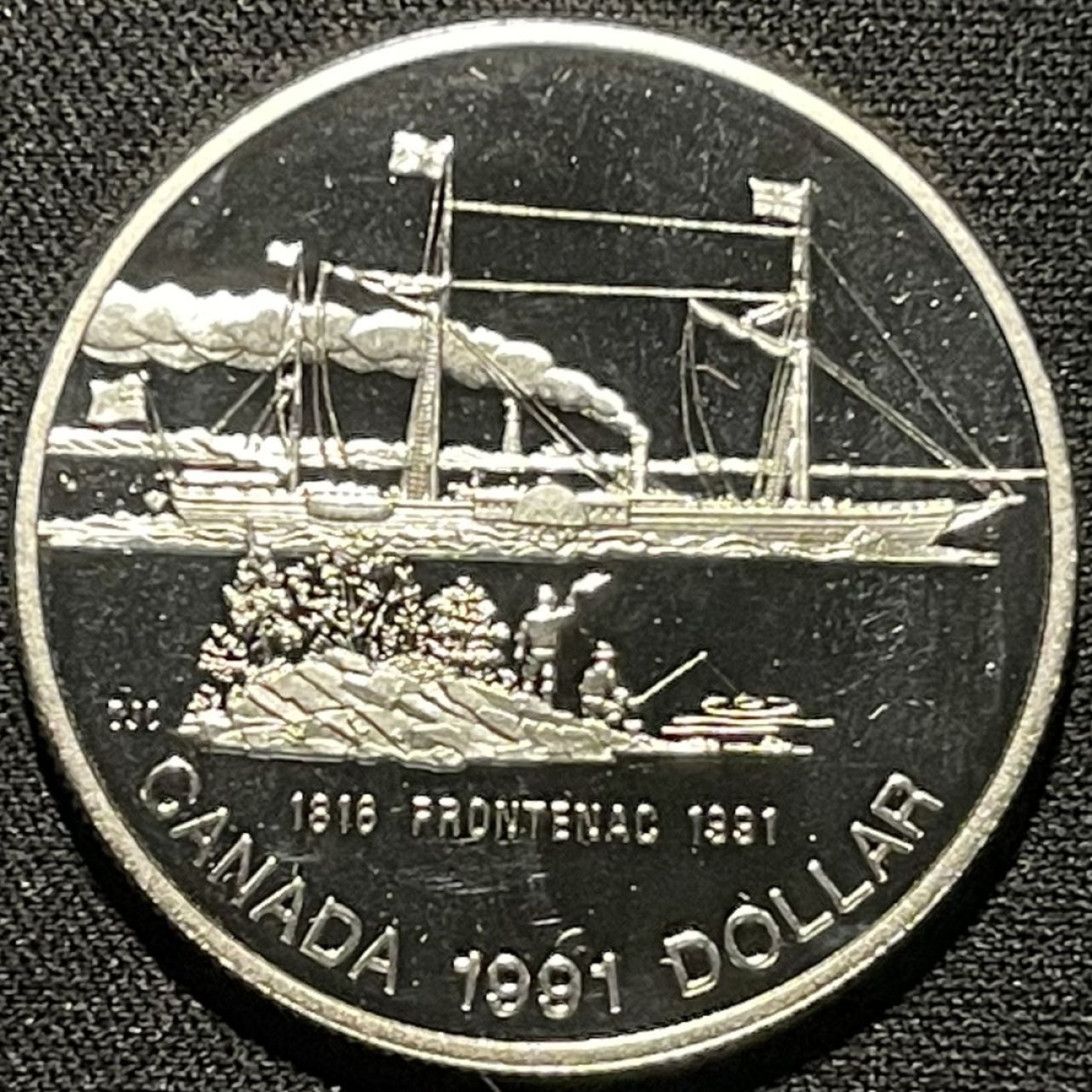 紫瑗钱币——第264期拍卖 加拿大 1991年 弗兰特纳克175周年 1元 23.32克 0.5银 精制