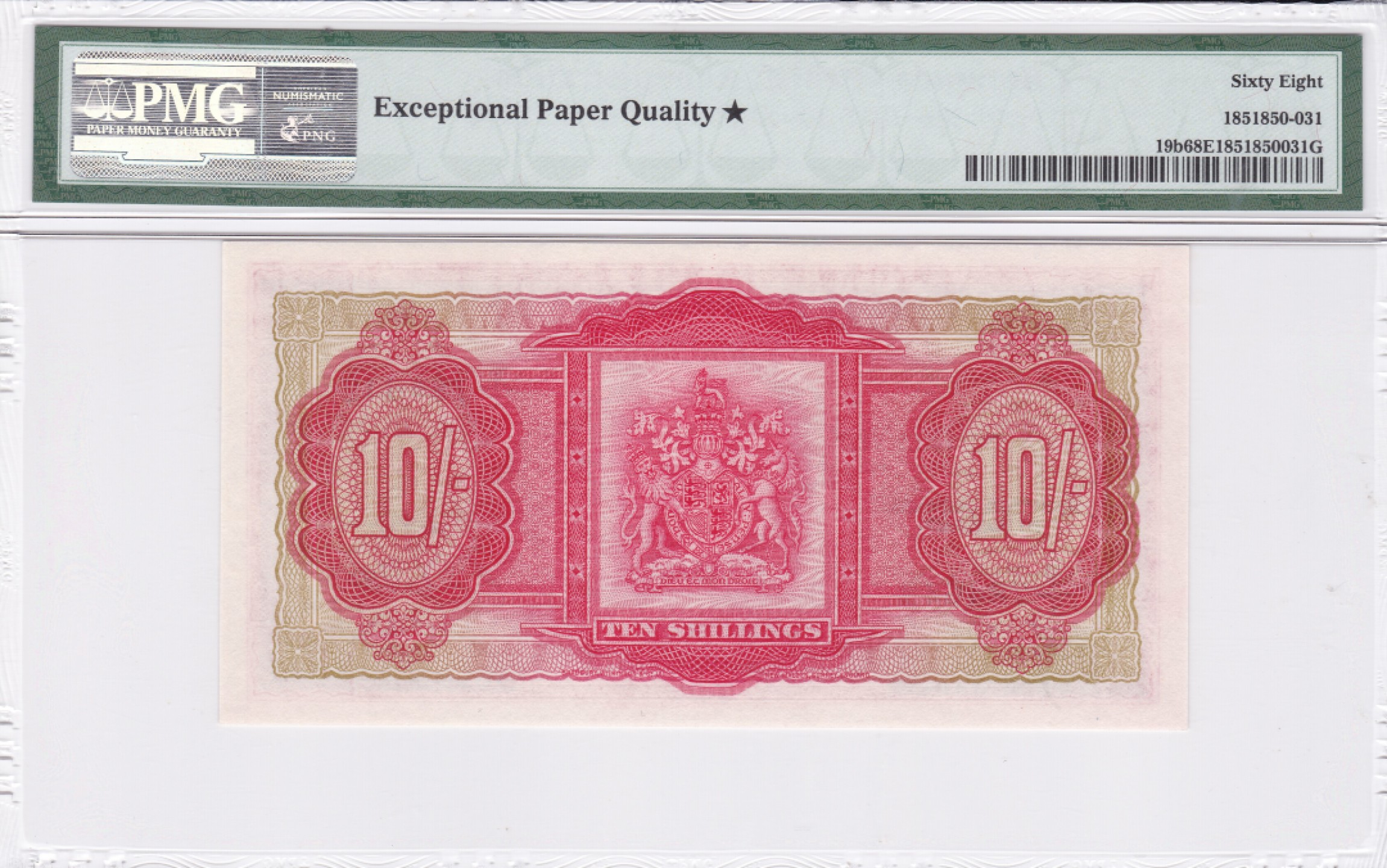 收藏联盟Quantum Auction 第236期拍卖 百慕大1957年10先令 PMG68 唯一冠军分 加星 国际大拍c版仅出现67星 并估价高至750美元