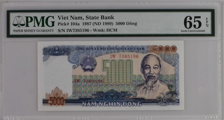 收藏联盟Quantum Auction 第236期拍卖 越南1989年5000盾 PMG65