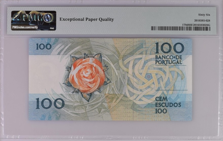 收藏联盟Quantum Auction 第236期拍卖 葡萄牙1987年100埃斯库多 PMG66
