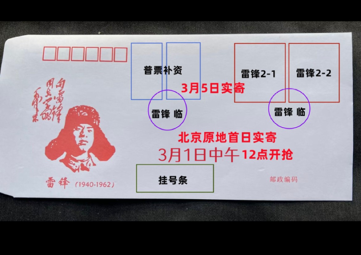 【稀奇超值代办】【第13期】向雷锋同志学习发表60周年 北京首日实寄【2023.3.5】