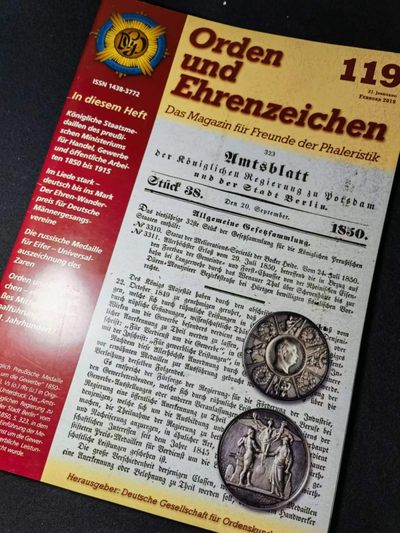 盛世勋华——号角文化勋章邮票专场拍卖第270期 - 德国勋章学会会刊 Orden und Ehrenzeichen 119期 非常专业的勋章学期刊 号角文化合作伙伴