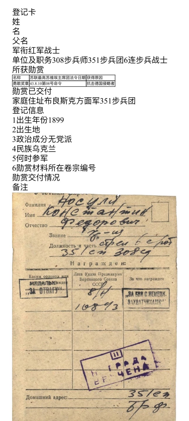 大猫徽章拍卖第217期 苏联勇敢奖章三 档案齐全