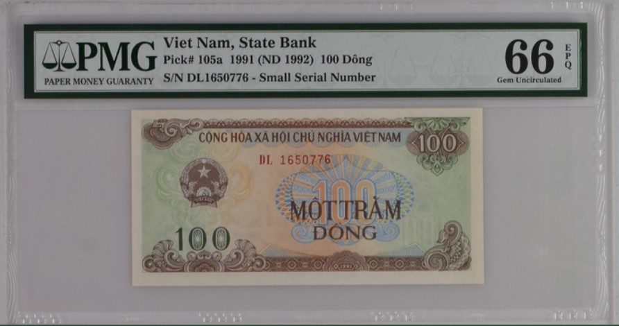 收藏联盟Quantum Auction 第236期拍卖 越南1992年100盾 PMG66