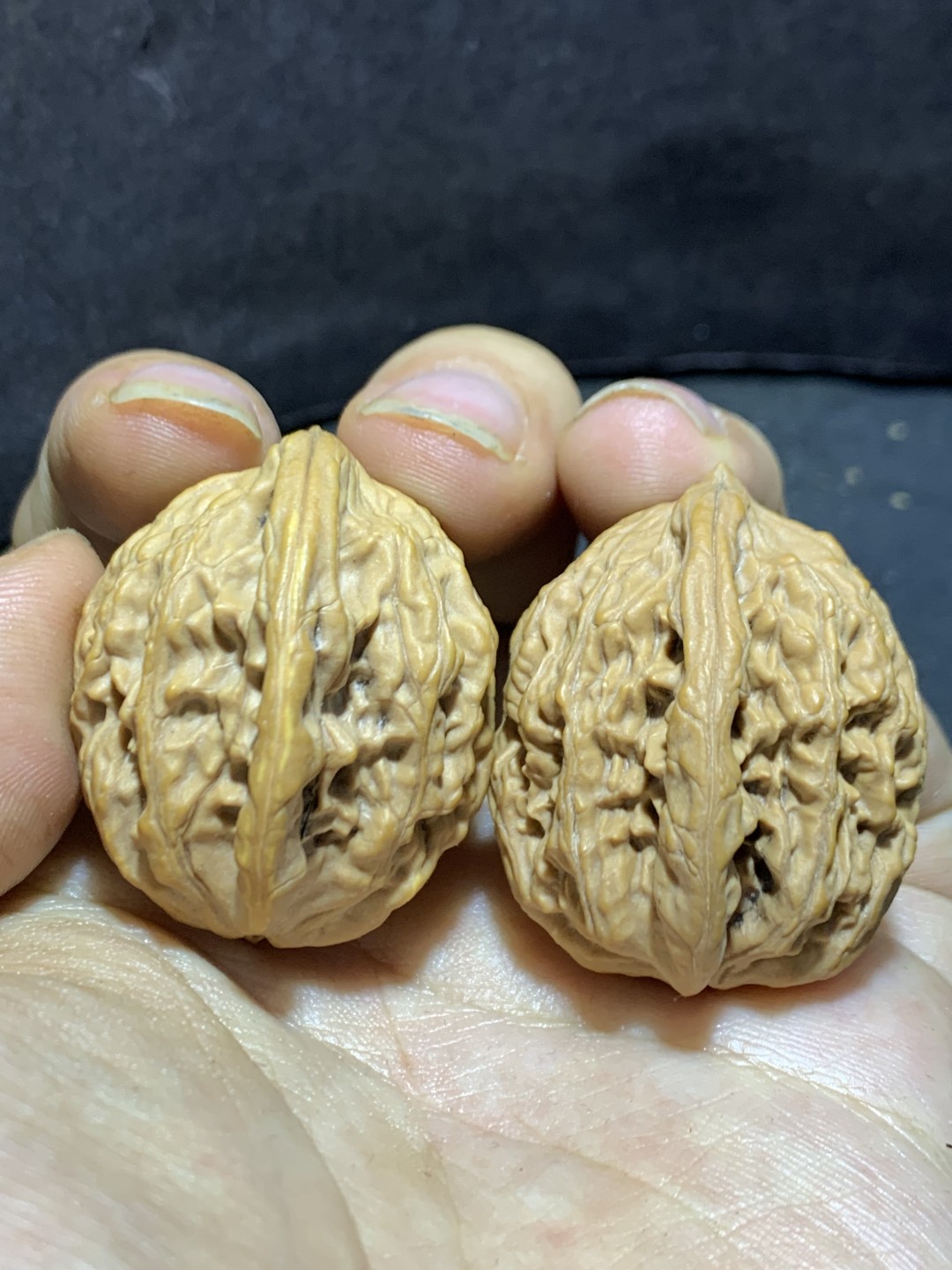 精美麦穗虎头文玩核桃一对！