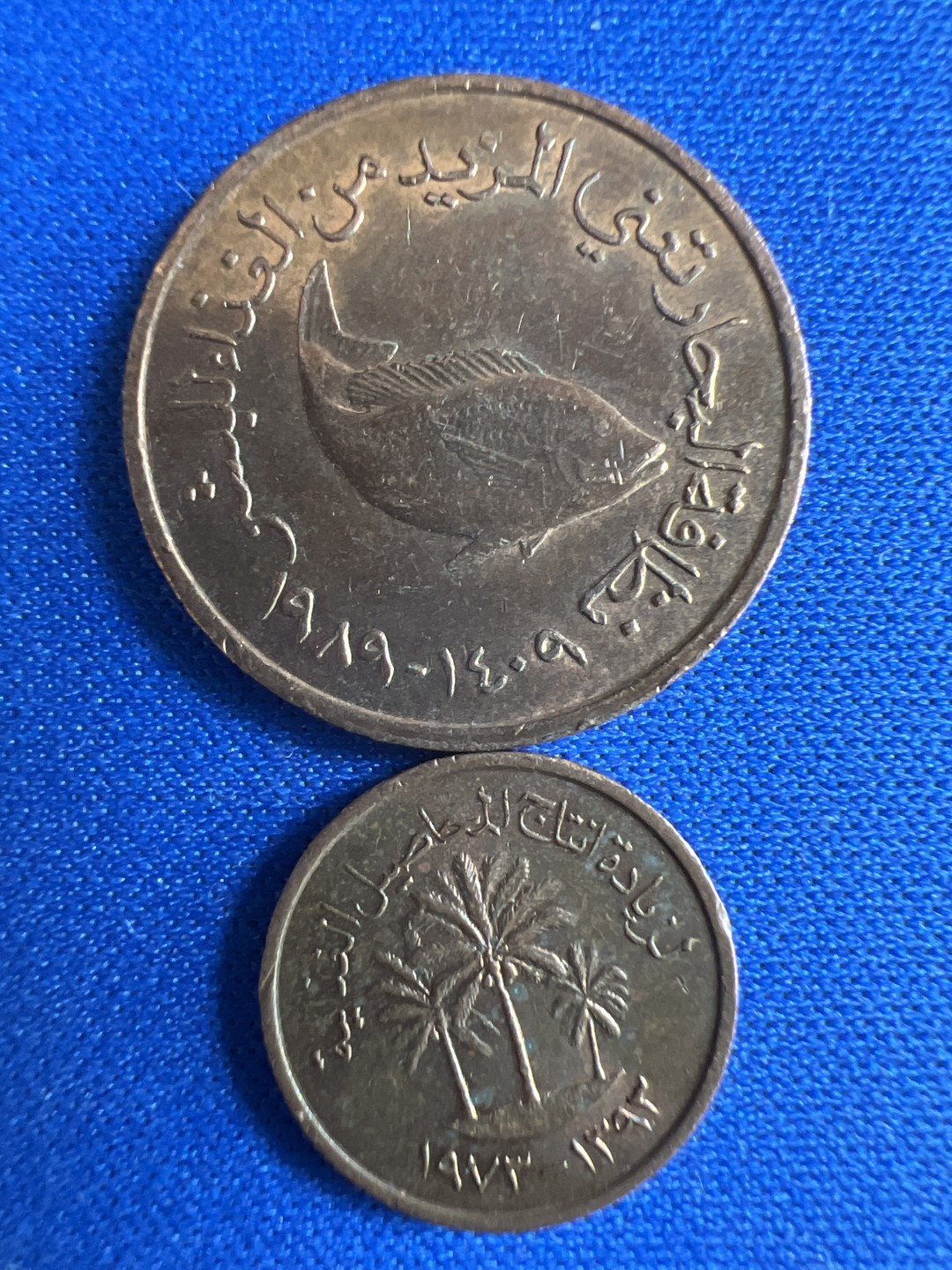 泡泡堂微拍第七十三幕硬币捡漏可累计专场👿👿，零佣金，零押金，累计满二十元包邮，接受代拍业务 阿联酋铜币一对