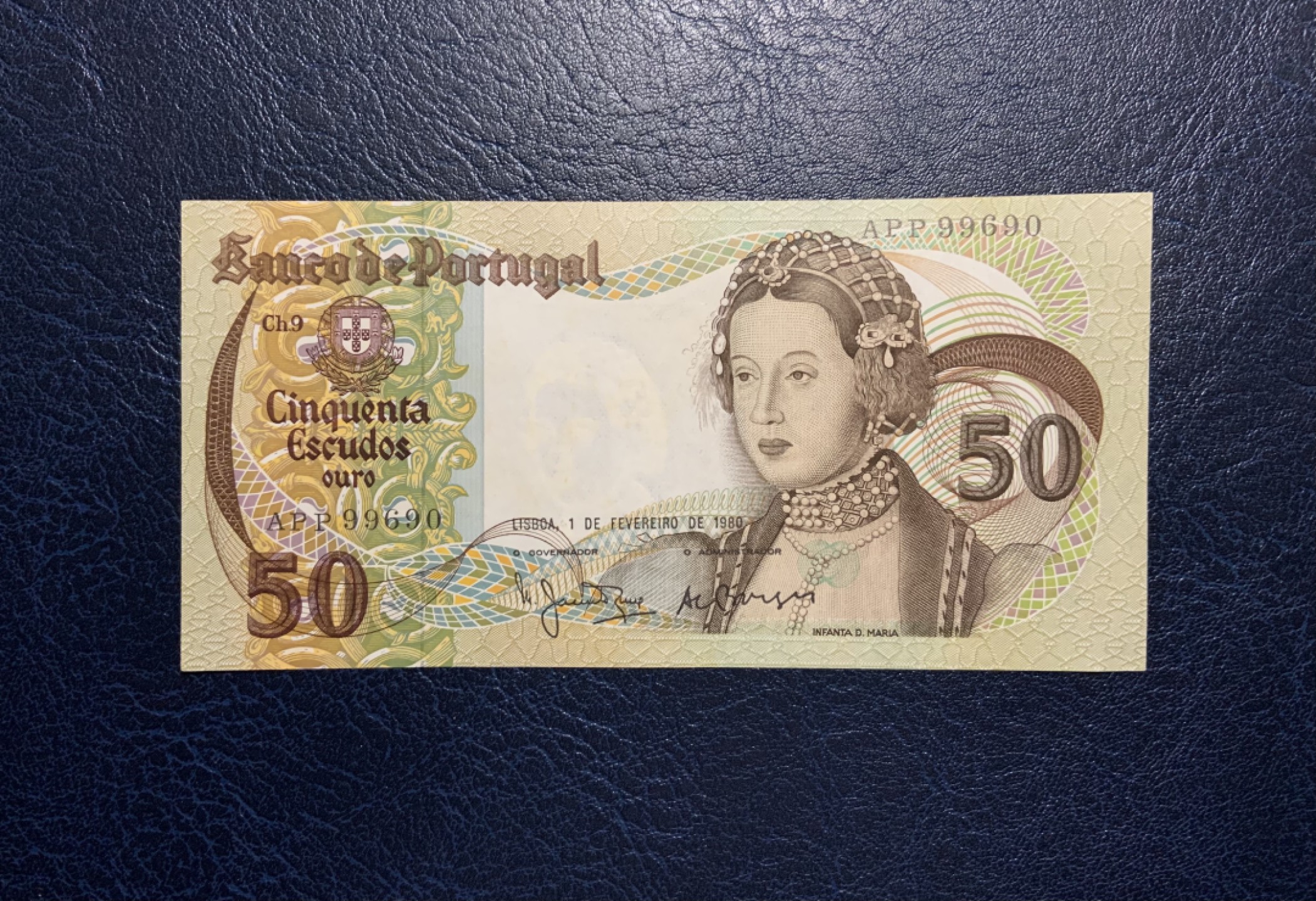 收藏联盟Quantum Auction 第236期拍卖 葡萄牙1980年50埃斯库多 品相UNC 号码无47 倒置号