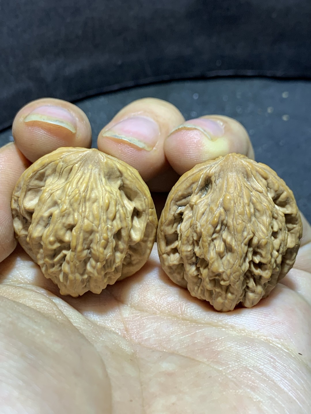 精美麦穗虎头文玩核桃一对！