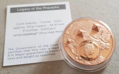 【币将精彩】世界钱币拍卖拍卖（2026-4-28） 库克2022年埃及法老金字塔加厚铜币
