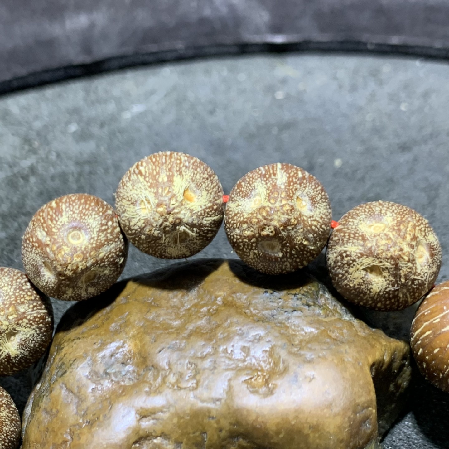 精美大尺寸印尼老树紫金鼠菩提闷墩近圆前鼠后猫一条！
