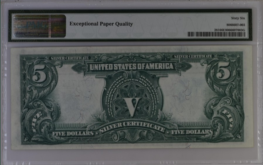 收藏联盟Quantum Auction 第236期拍卖 美国1899年5美元银币券 PMG66 酋长券 精品老美元
