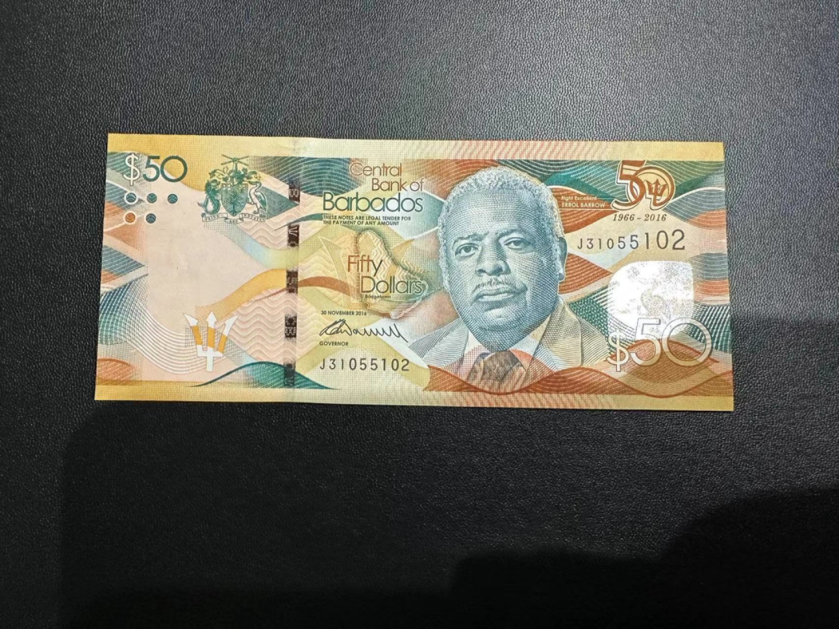 《外钞收藏家》第二百四十六期 连拍场四 2016年巴巴多斯50 全新UNC