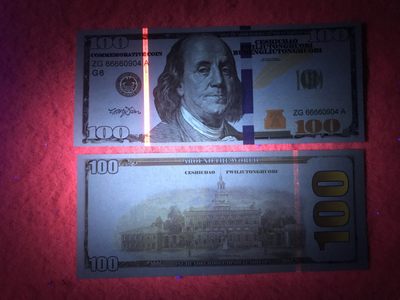 缤纷诚信拍633期 测试钞100美元一张，头像雕版，号码随机发货