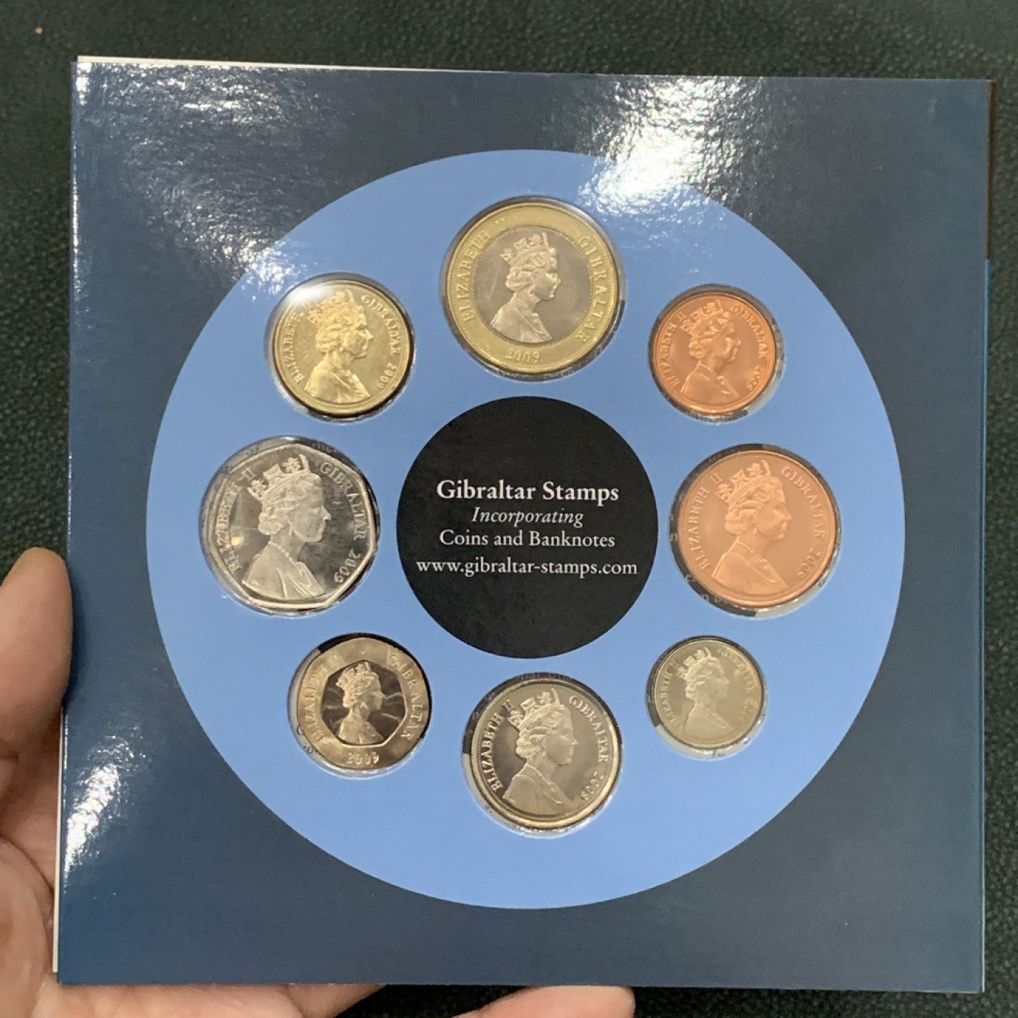 《竞宝斋》第140场-周日，周一，周四 3拍 (全场包邮) 直布罗陀2009年 八枚套不同面值 原厂封装套币