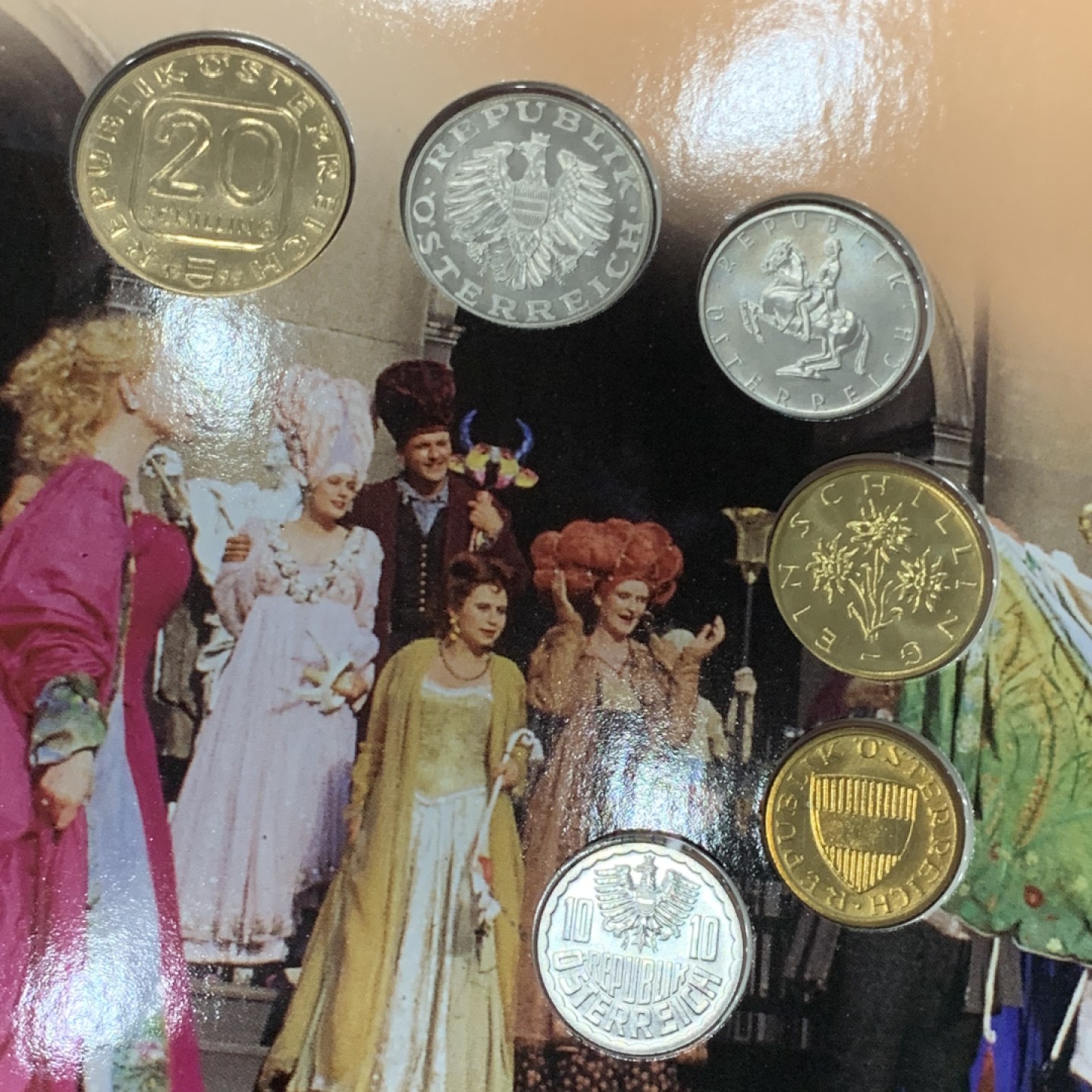 《竞宝斋》第140场-周日，周一，周四 3拍 (全场包邮) 奥地利1999年 不同面值六枚套 原厂封装套币