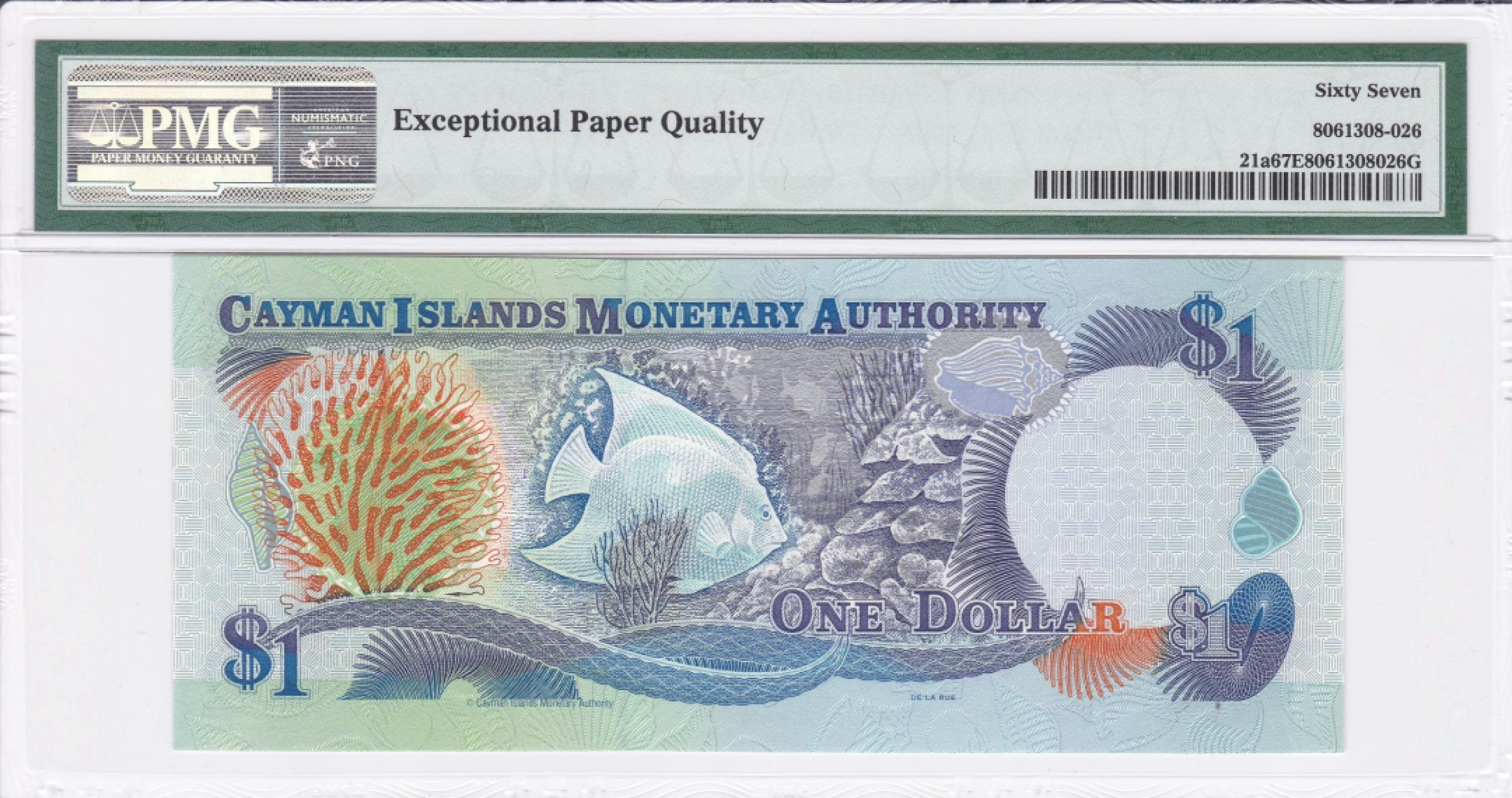 收藏联盟Quantum Auction 第237期拍卖 开曼群岛1998年1元 PMG67 百位号