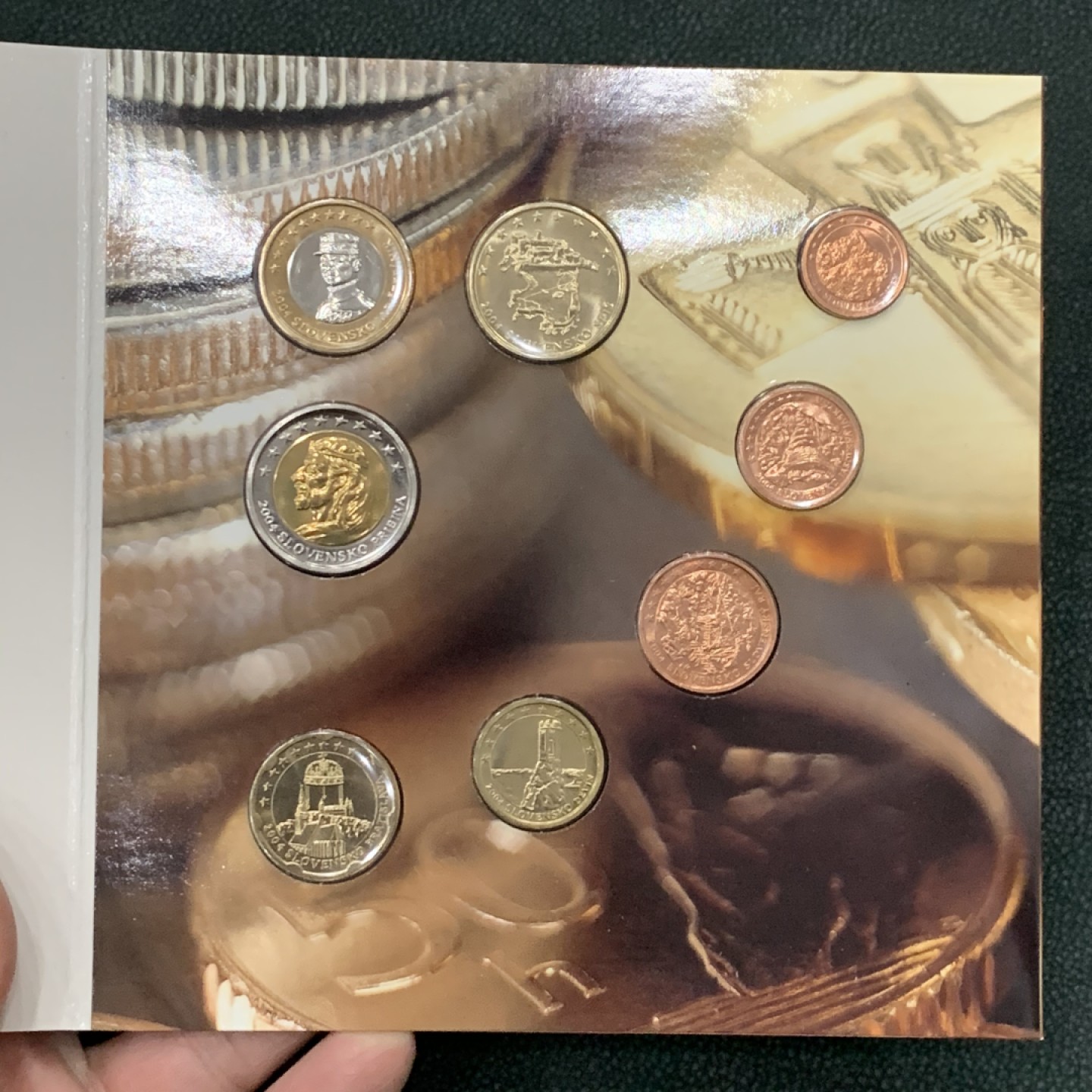 《竞宝斋》第140场-周日，周一，周四 3拍 (全场包邮) 斯洛伐克2004年 八枚套不同面值 原厂封装套币