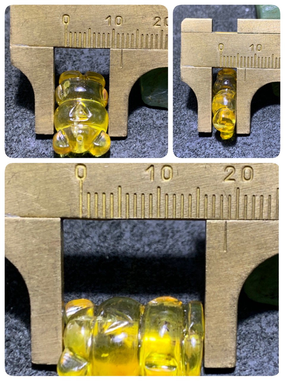 天然乌克兰蜜蜡雕刻小熊吊坠一个，