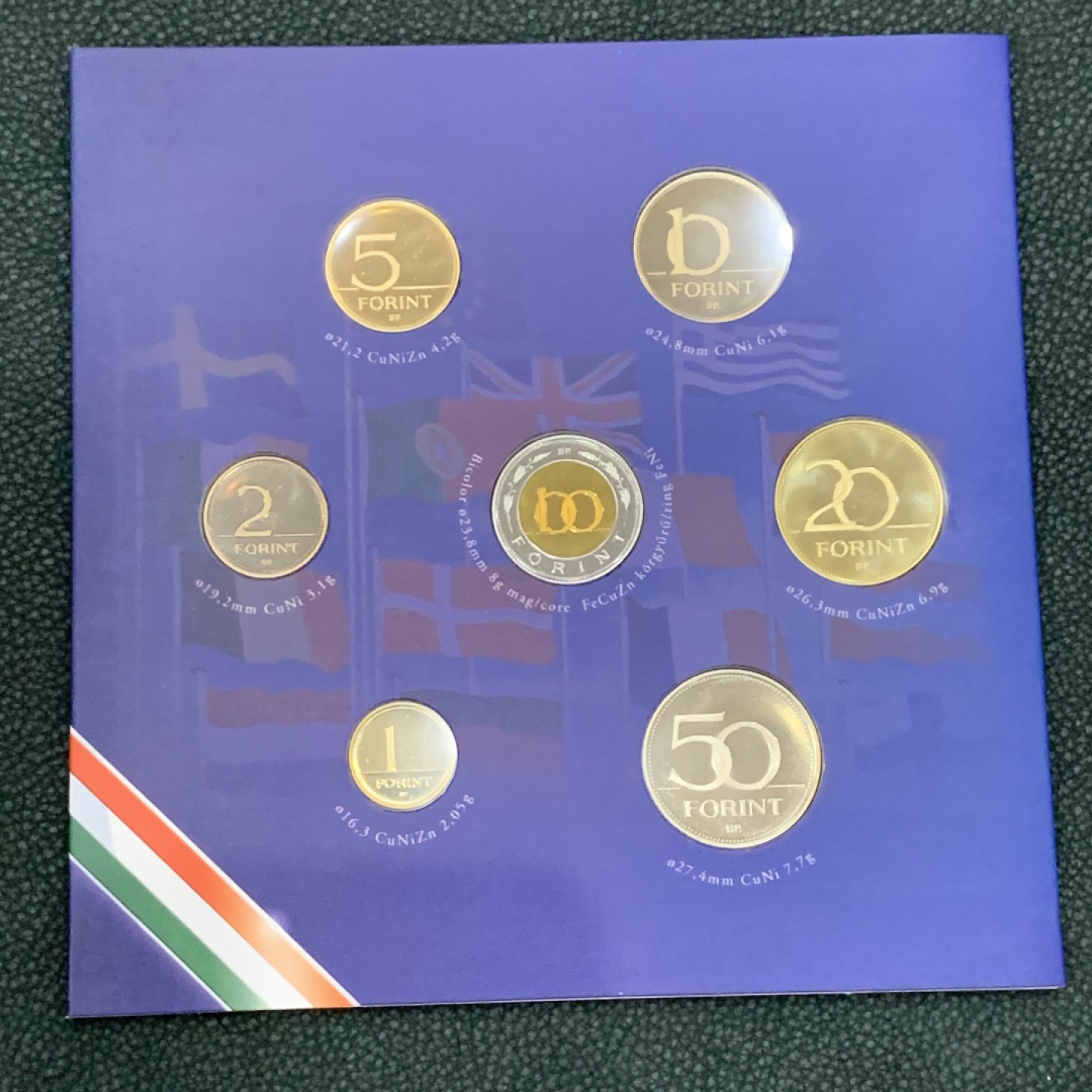 《竞宝斋》第140场-周日，周一，周四 3拍 (全场包邮) 匈牙利 2004年 八枚套不同面值 原厂封装PROOF精制套币 少见品种最近也涨的多