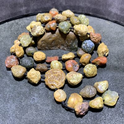 精美阿拉善大颗粒筋脉石项链一条 - 精美阿拉善大颗粒筋脉石项链一条