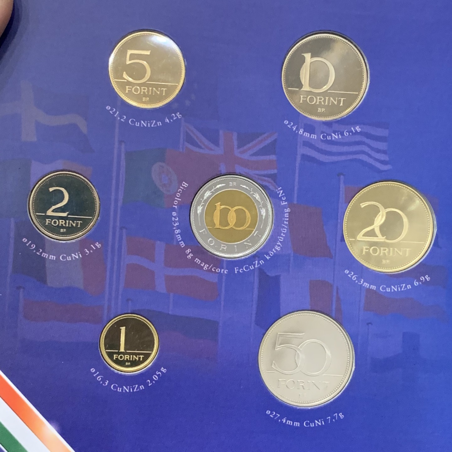 《竞宝斋》第140场-周日，周一，周四 3拍 (全场包邮) 匈牙利 2004年 八枚套不同面值 原厂封装PROOF精制套币 少见品种最近也涨的多