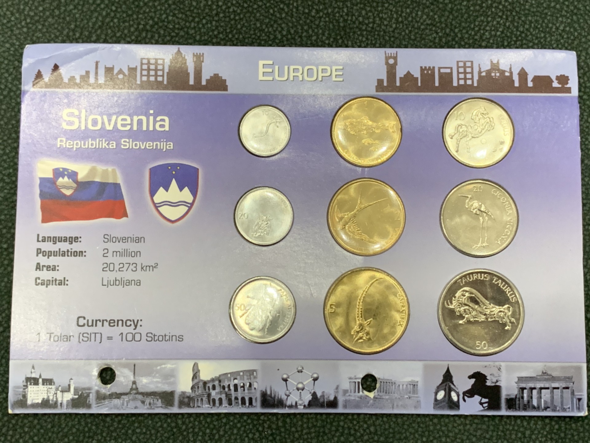 《竞宝斋》第140场-周日，周一，周四 3拍 (全场包邮) 斯洛维尼亚 九枚套动物系列 不同面值