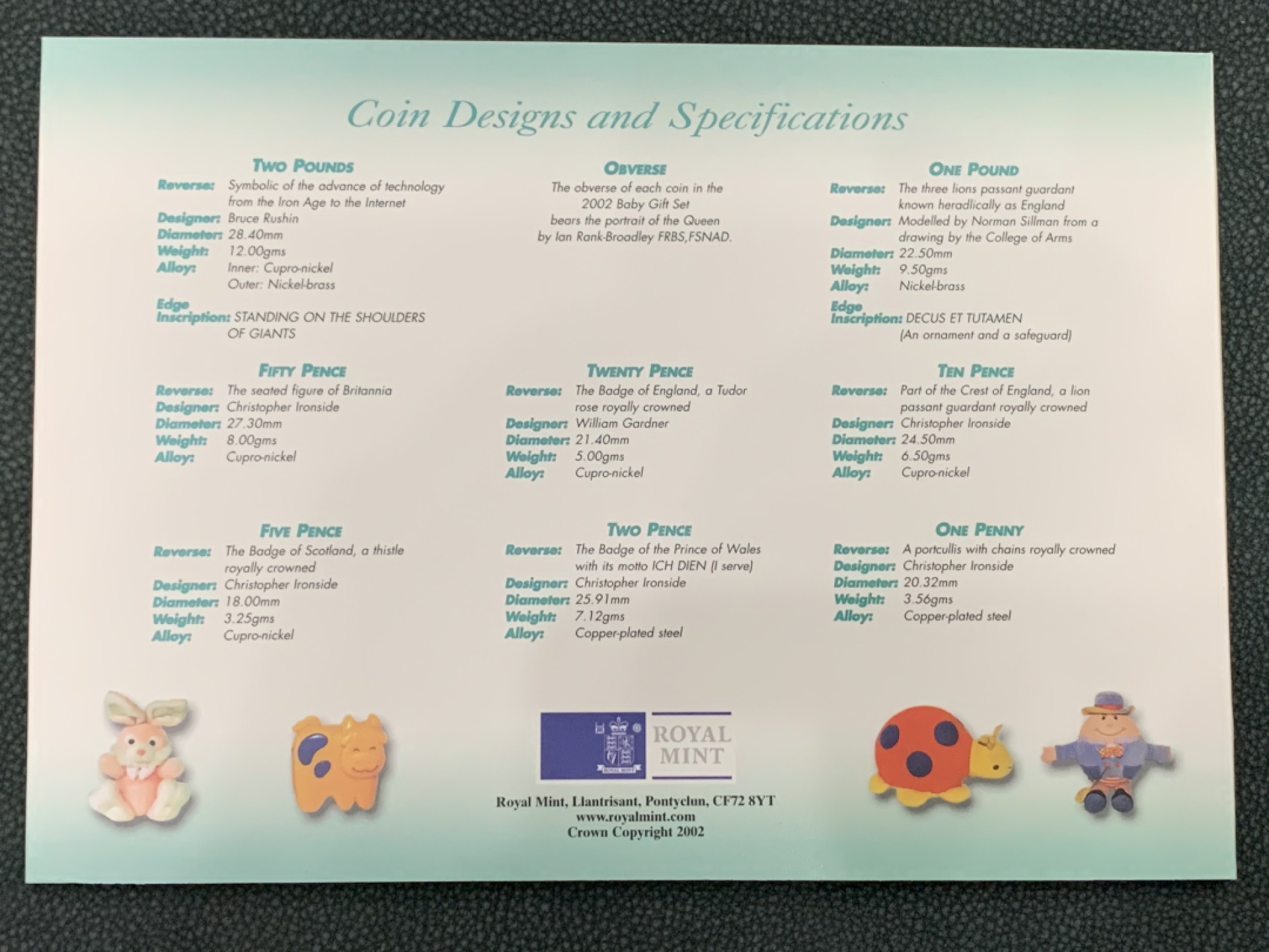 《竞宝斋》第140场-周日，周一，周四 3拍 (全场包邮) 英国 2002年 八枚套 不同面值 原厂封装套币 非常漂亮