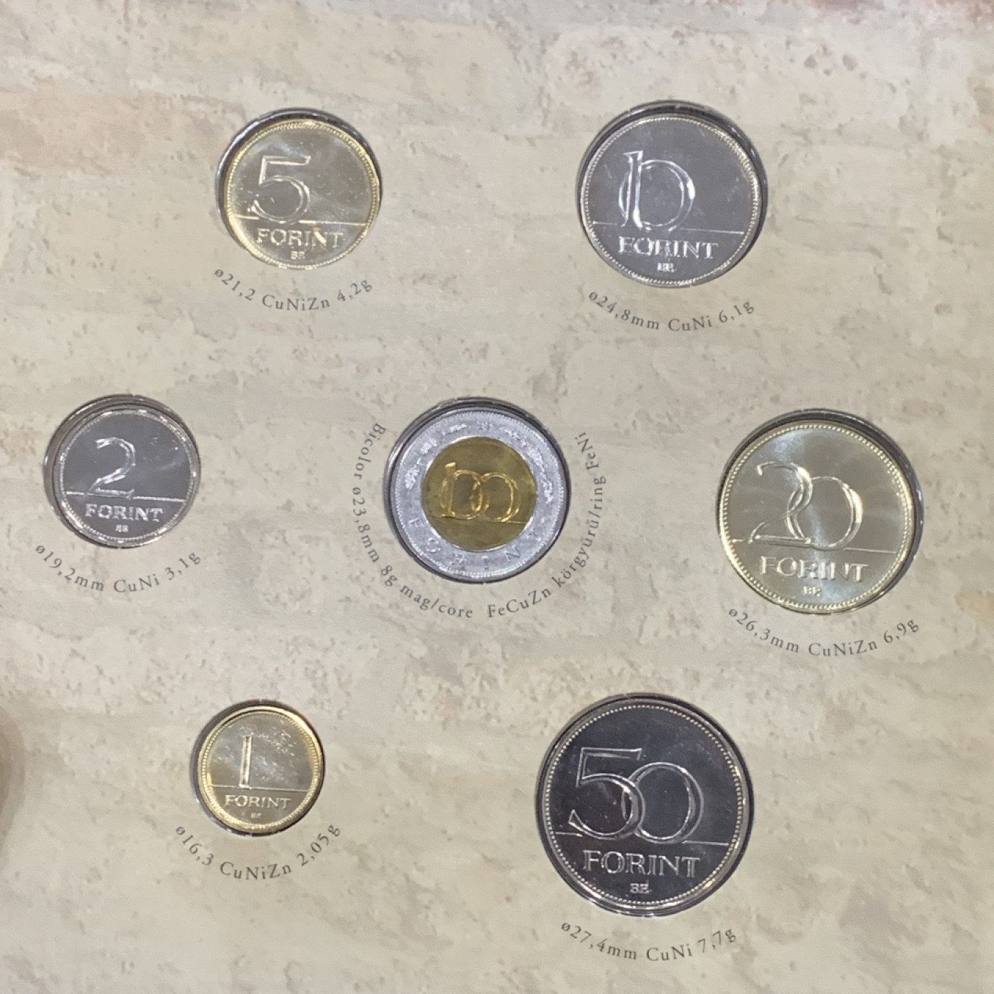 《竞宝斋》第140场-周日，周一，周四 3拍 (全场包邮) 匈牙利 2005年 八枚套不同面值 原厂封装套币 8000套发行量 暴涨品种