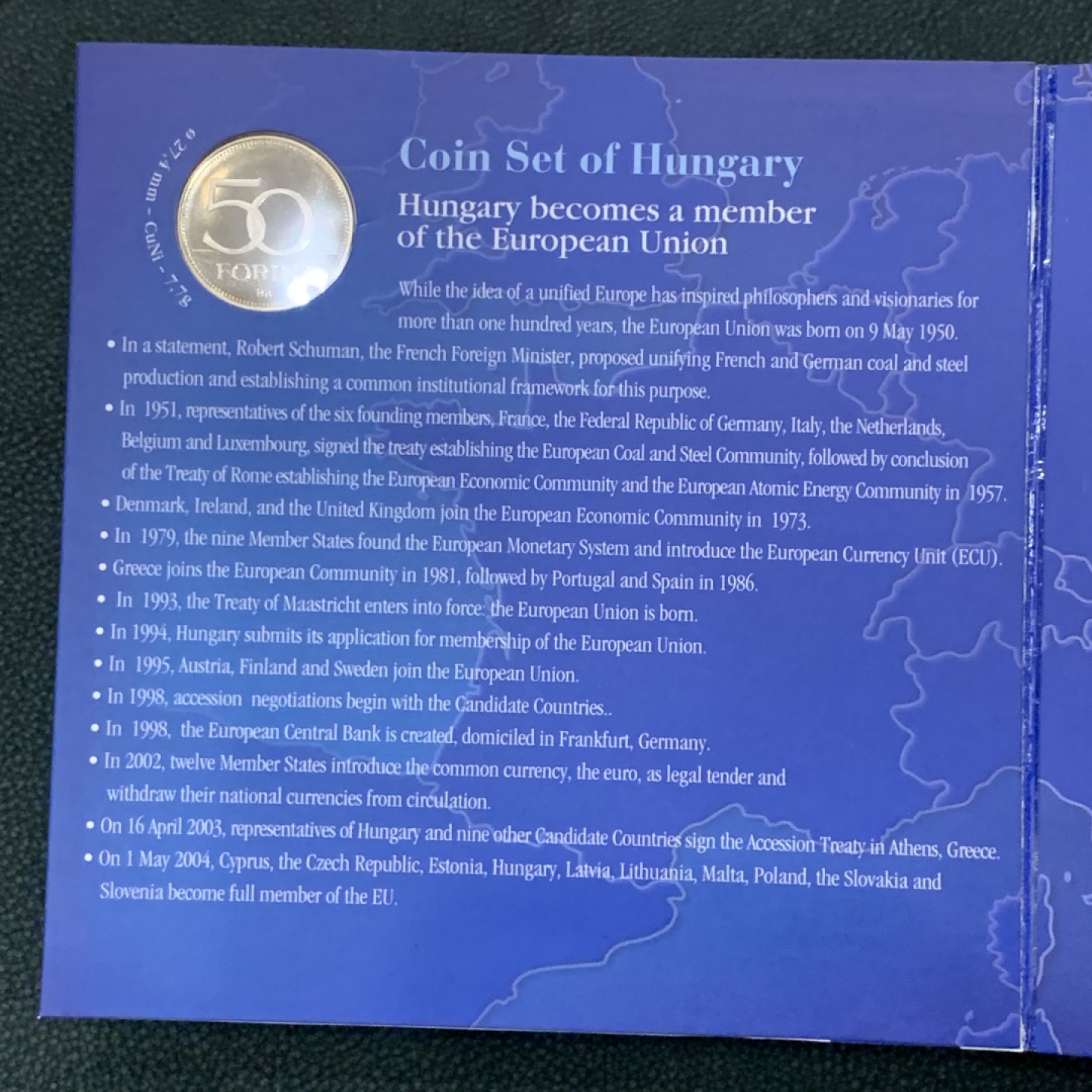 《竞宝斋》第140场-周日，周一，周四 3拍 (全场包邮) 匈牙利 2004年 八枚套不同面值 原厂封装PROOF精制套币 少见品种最近也涨的多