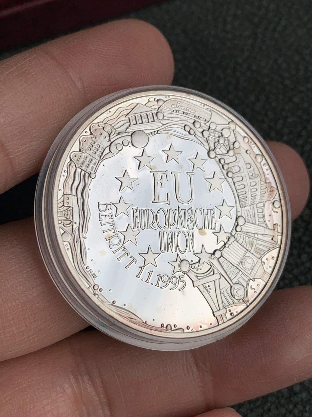 《竞宝斋》第140场-周日，周一，周四 3拍 (全场包邮) 奥地利1995年 15艾古精制大银币 30.12克 925银