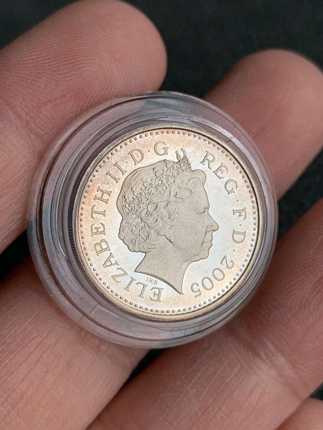 《竞宝斋》第140场-周日，周一，周四 3拍 (全场包邮) 英国2005年 梅奈桥1镑 精制银币PROOF 原盒证书