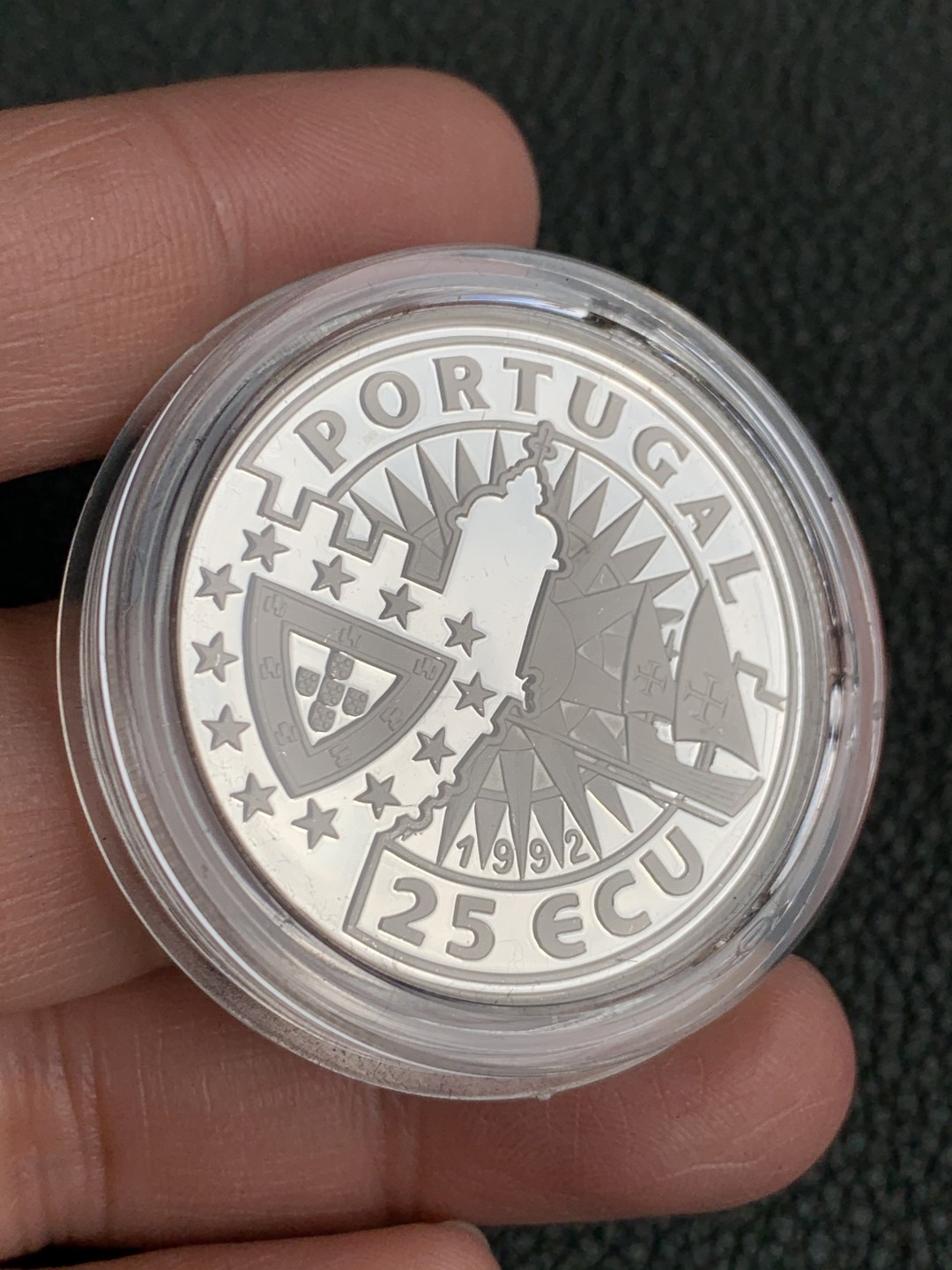 《竞宝斋》第140场-周日，周一，周四 3拍 (全场包邮) 葡萄牙1992年 20ECU精制大银币 大航海系列 28克