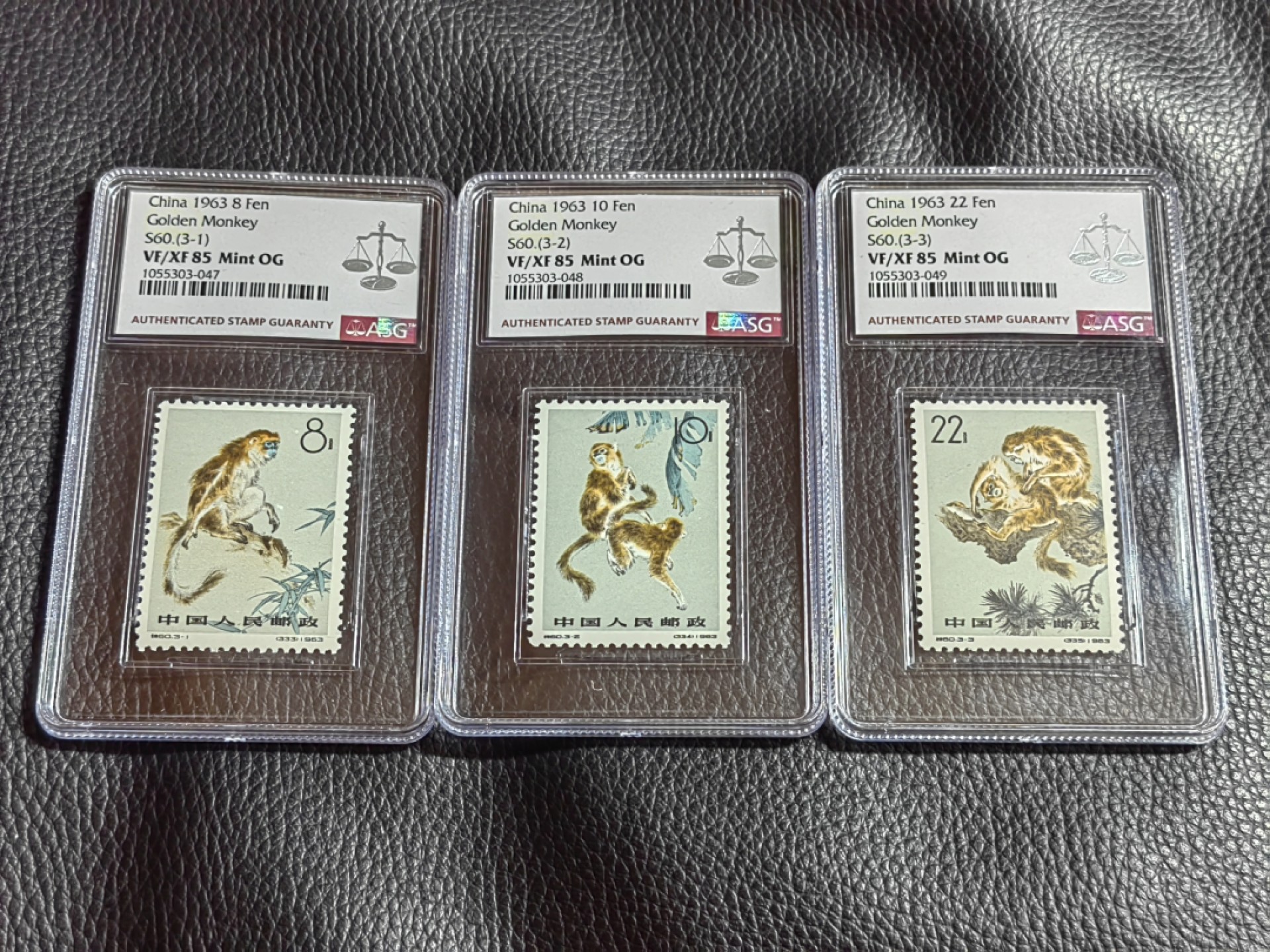 洪涛臻品批发群  精选邮票限时拍卖第一百九十四期 特60金丝猴★新全★ ASG85同分一套OG，人气套票，白胶润泽，爱不释手，最严格时期出分，喜欢不要错过。ASG评级处于初级阶段，未来市场潜力巨大，注意提前囤精品货